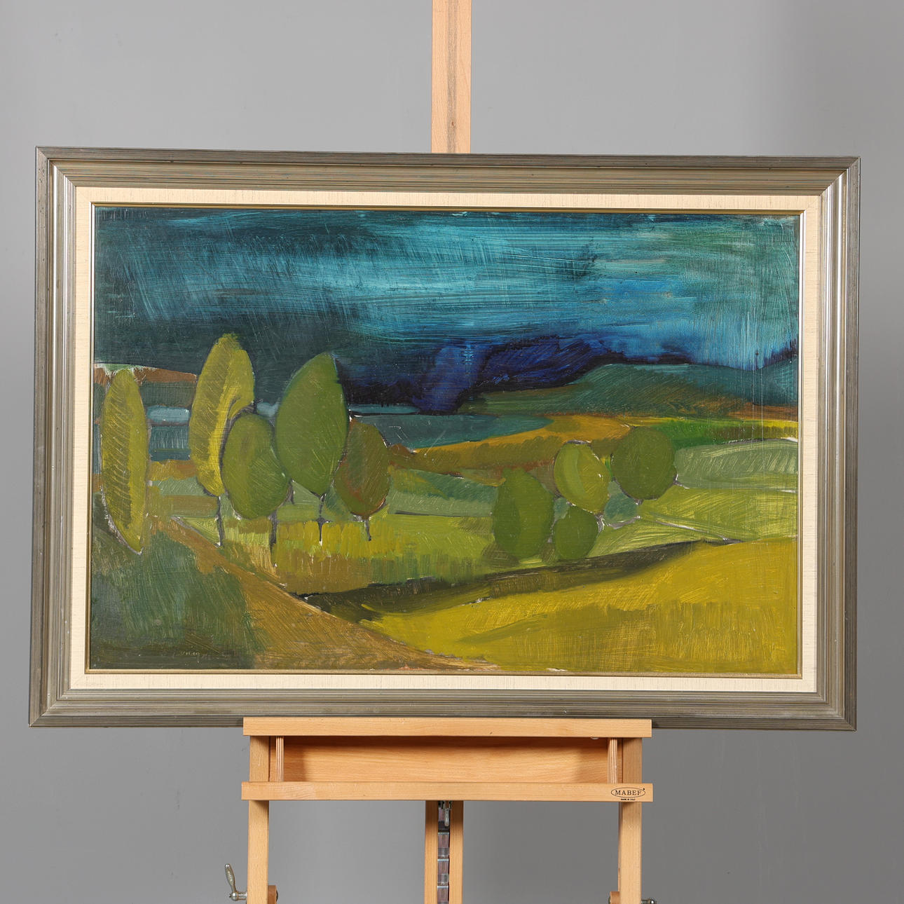 BO SJÖÖBERG. OIL ON PANEL, signed and dated 61.