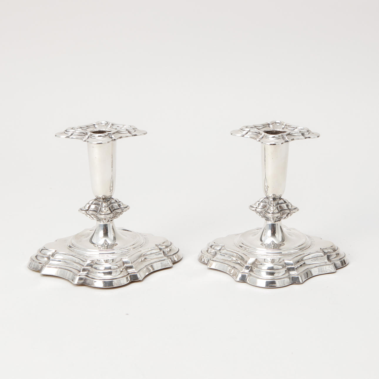 KERZENHALTER, ein Paar, Silber, Importstempel.