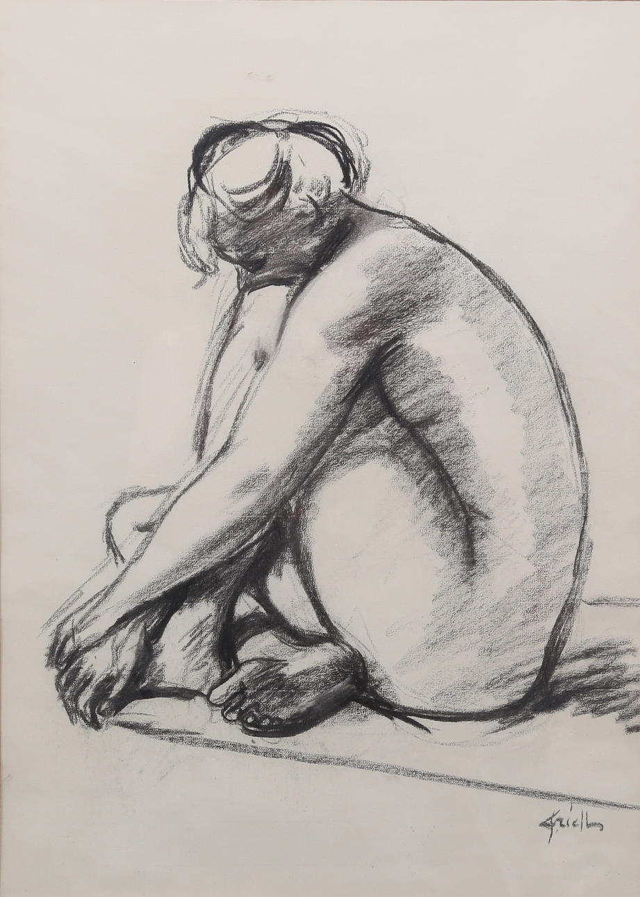 TORSTEN FRIDH. Kulstof på papir, nøgenundersøgelse.