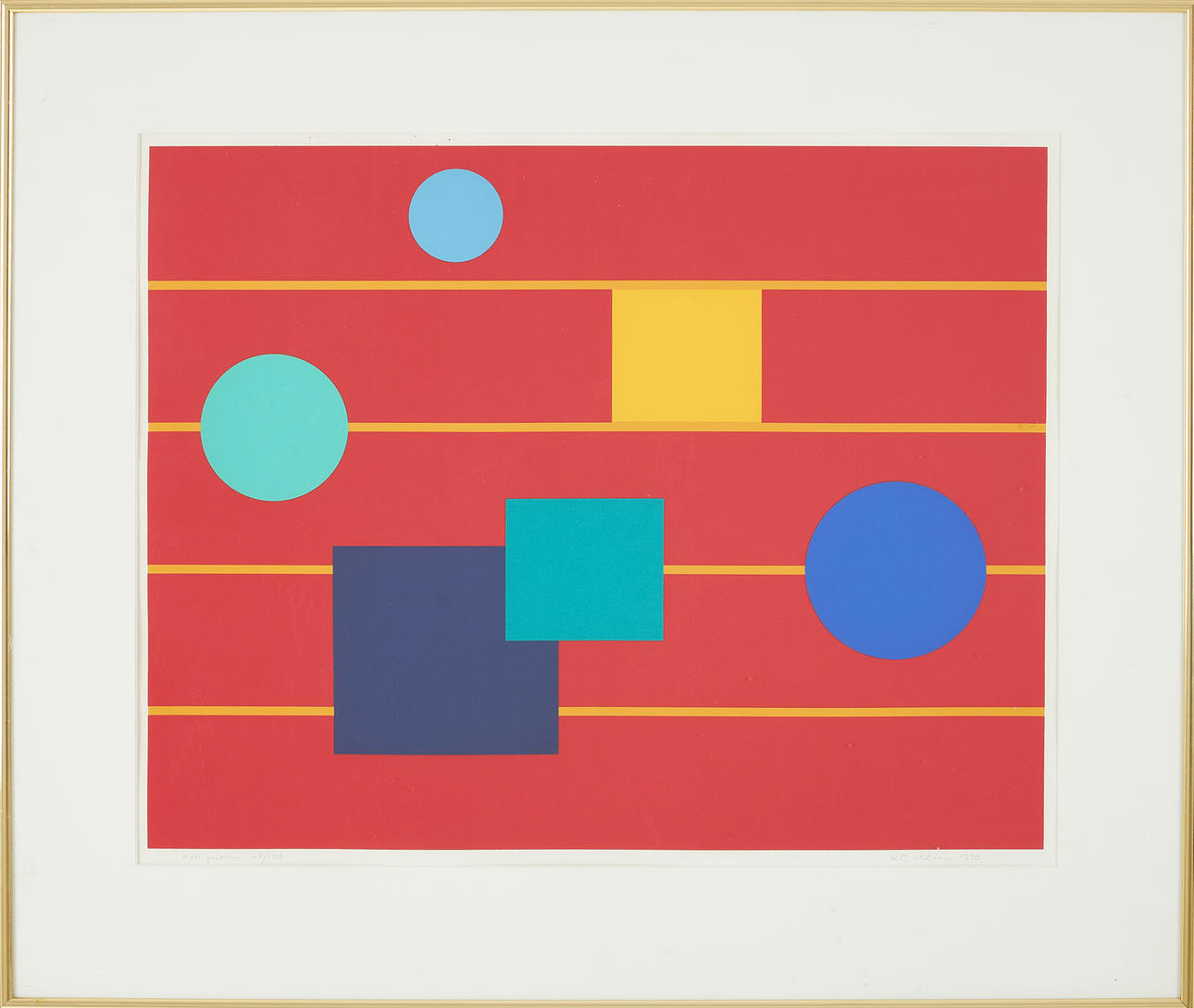 K G NILSSON. “Red score”, lithograph in colour, signed and numbered 67/100.