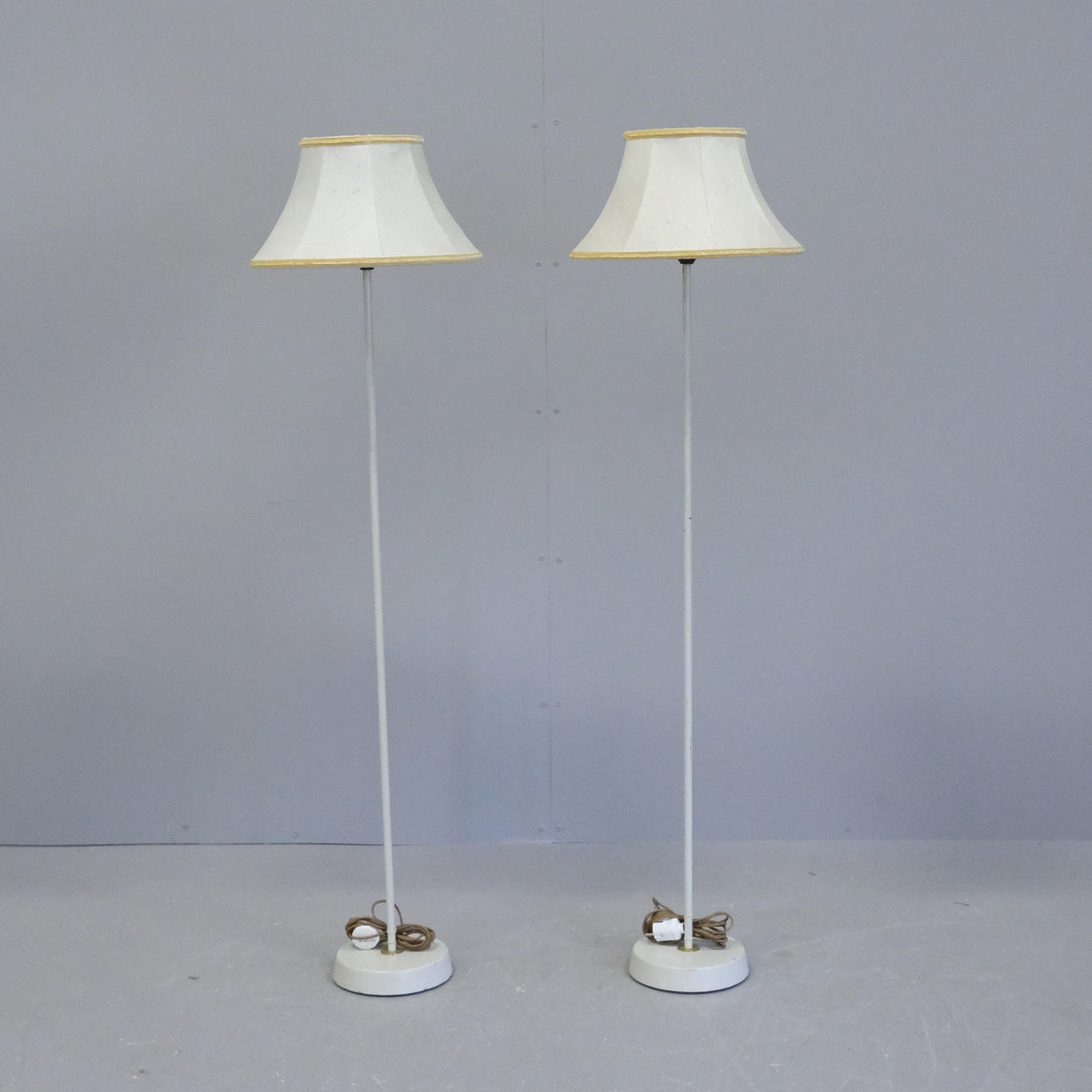 FLOOR LAMPS, A PAIR, MAE, 1950/60S.