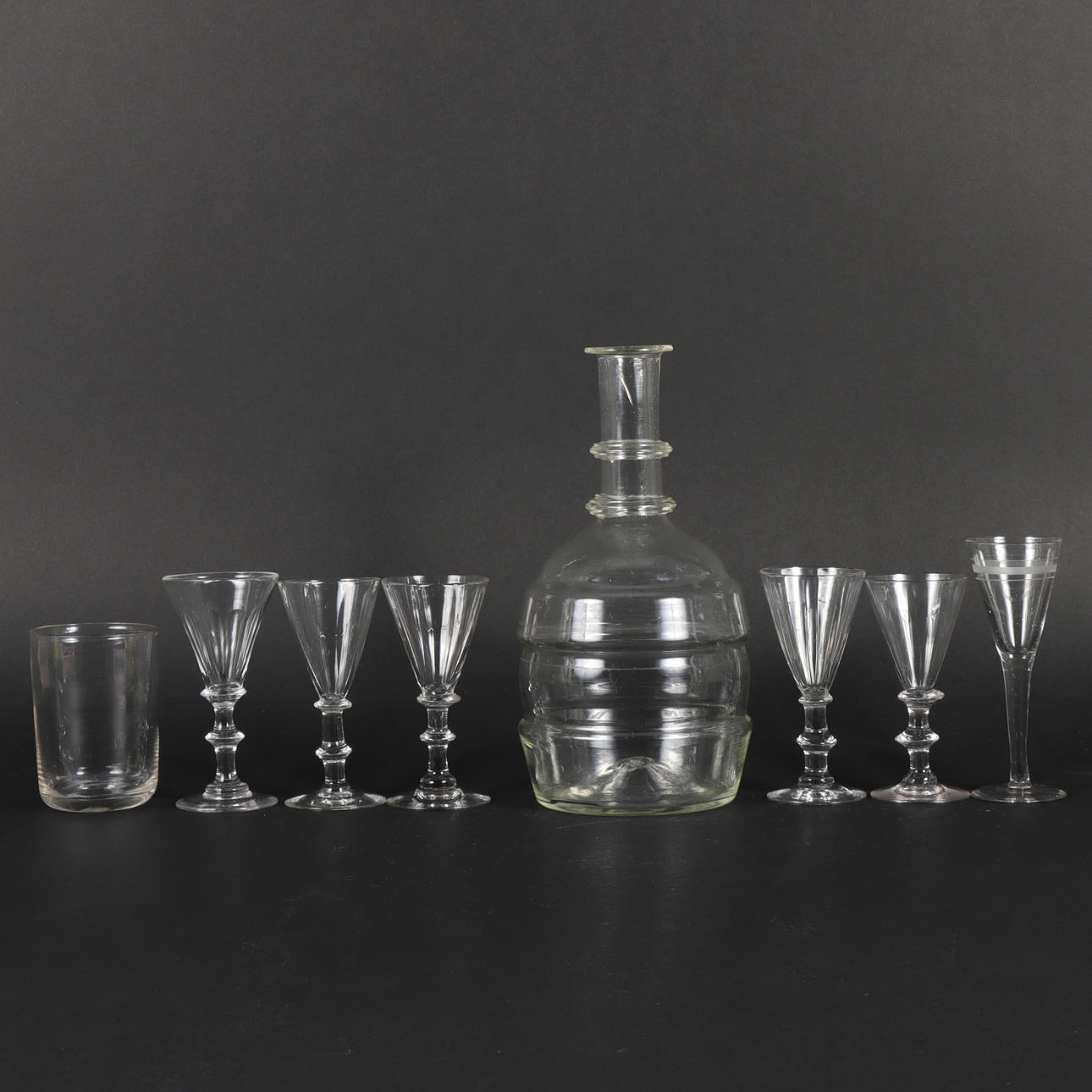 GLASS OBJECTS 19th century.