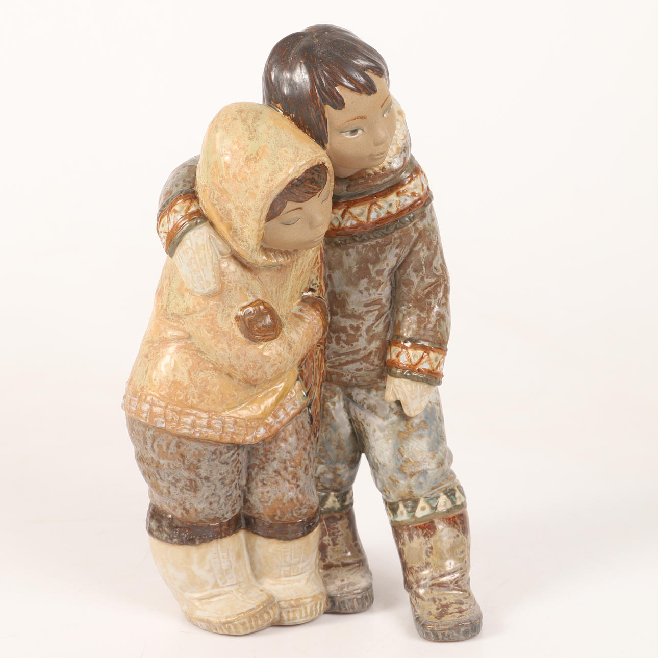 FIGURINE, Eskimos, ceramics, Lladro, Spain.