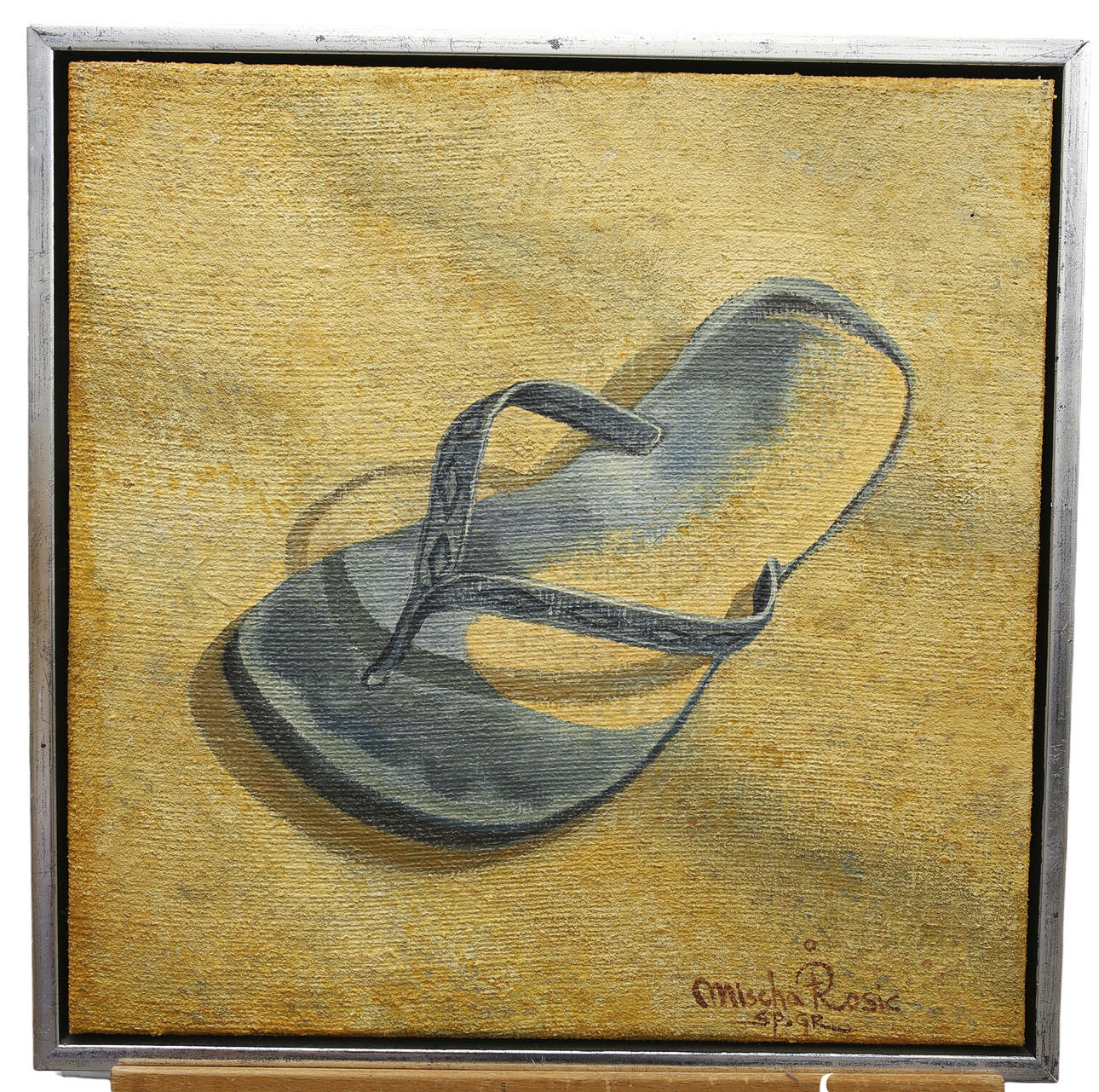 MISCHA ROSIC. Oil on canvas, sandal, signed.
