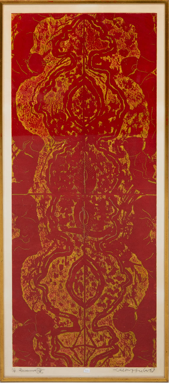 WALTER HUBER. “Ravenna V”, lithograph in colours, signed, dated and numbered, 1/4, -69.