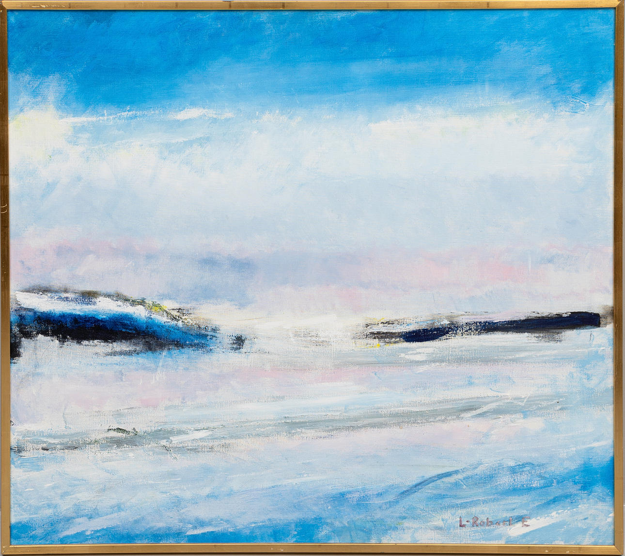 LEIF ROBERT ERIKSSON. “Light and lint blanket of snow in the Nordic countries, oil on canvas, signed and dated, winter, -81.
