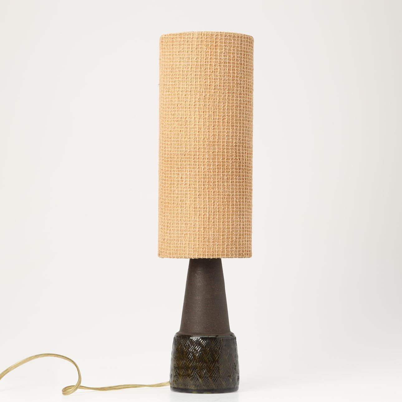 NILS KÄHLER (1906-79), a small table lamp in partially glazed stoneware, Herman A. Kähler, Denmark, second half of the 1900s.