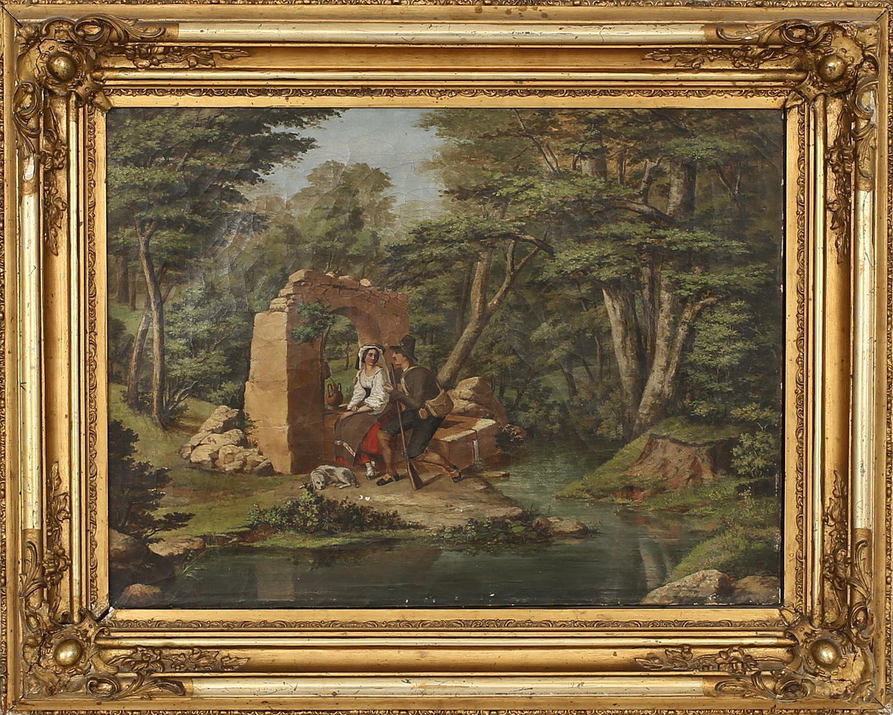 OIDENTIFIERAD KONSTNÄR. Olja på duk. Signerad. 1800-tal.