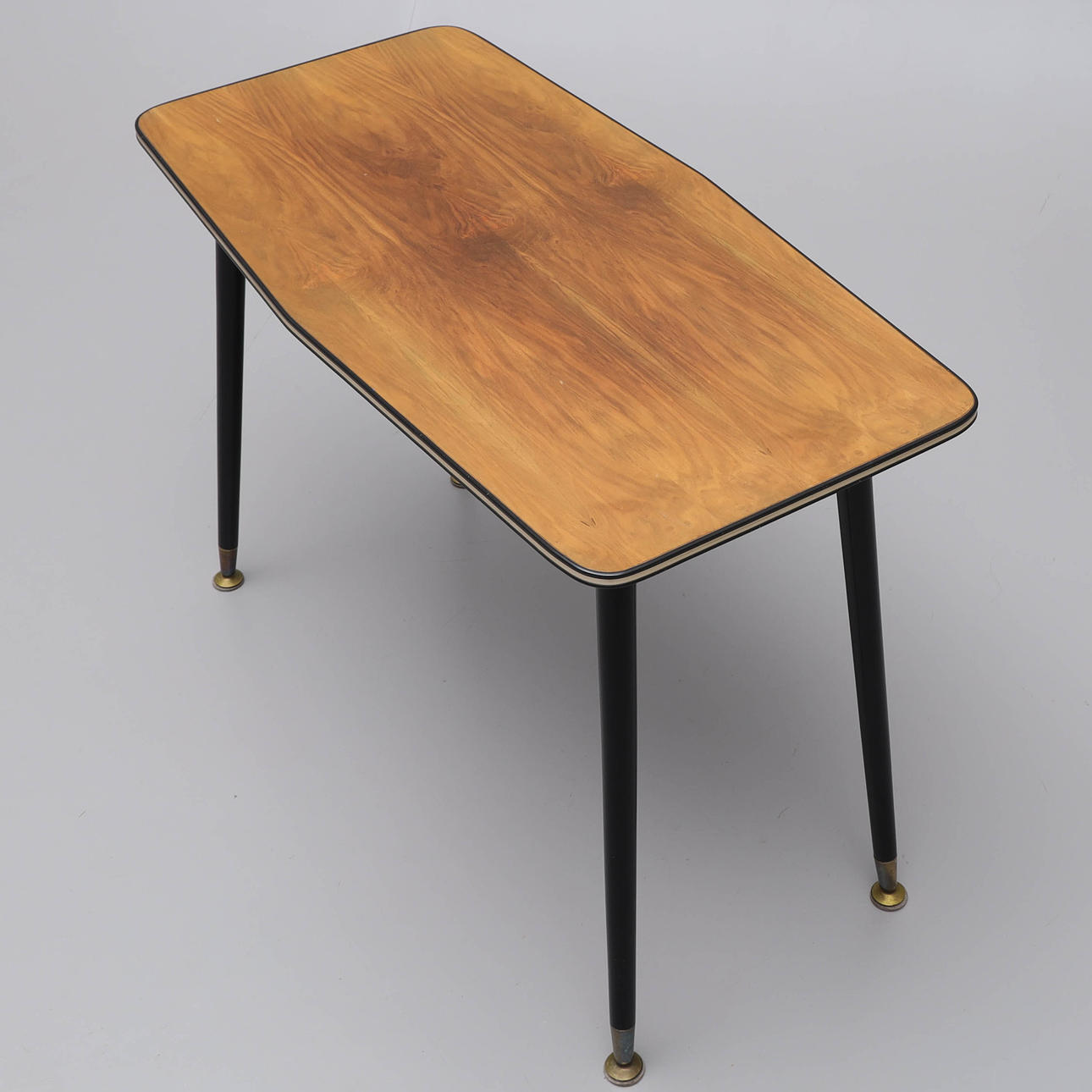 A table and flower table, brass shod legs, 60's.