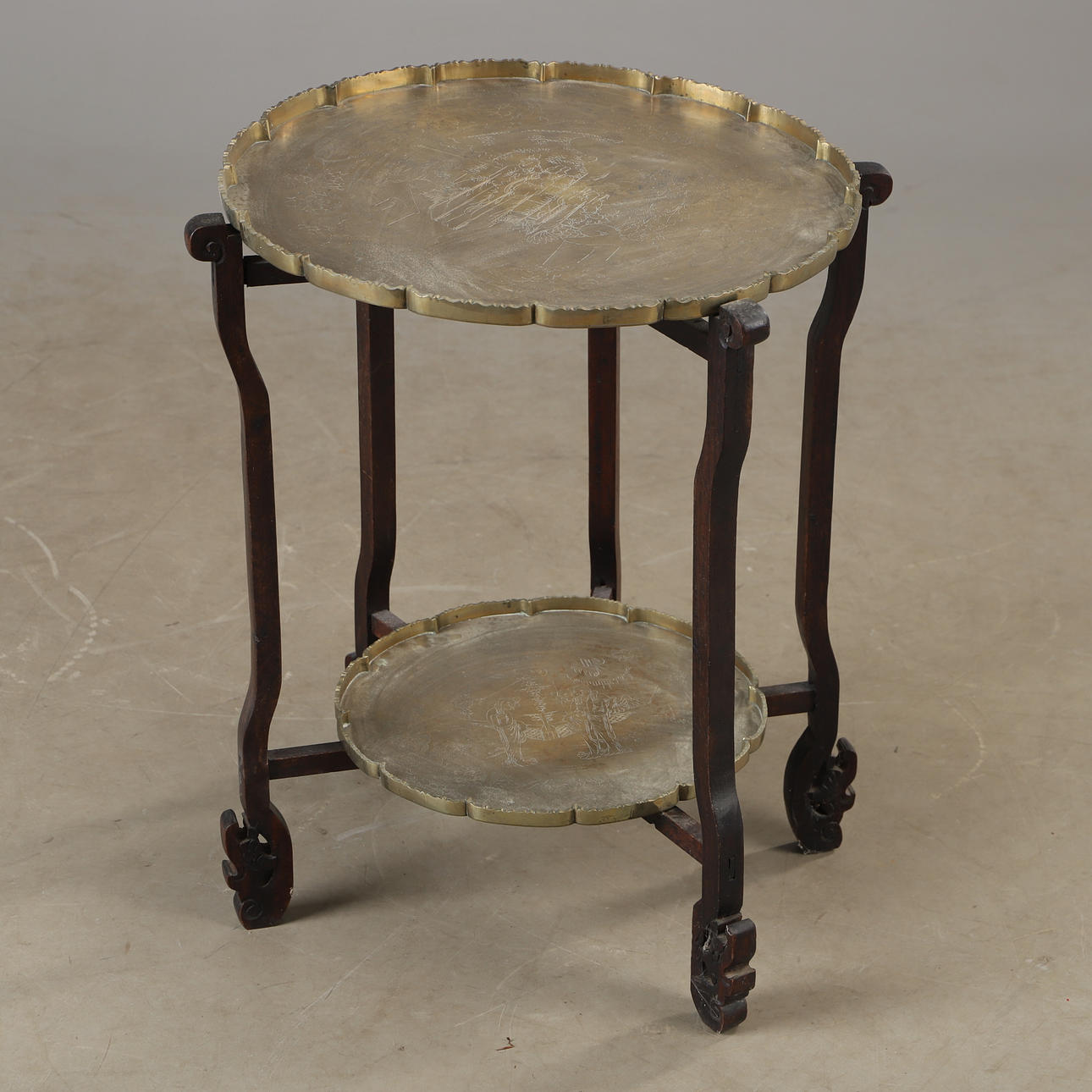 TARJOTTIPÖYTÄ, messinki/puu, itämainen.