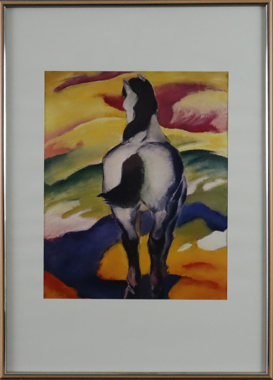 MARC, FRANZ. After. - “Blaue Pferd II”, color offset print.