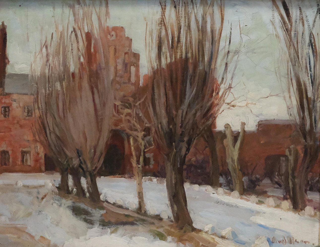 ANDERS OLSON. OIL ON PANEL. “MALMÖHUS CASTLE”.