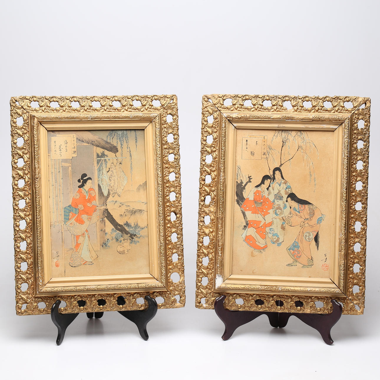 MIZUNO TOSHIKATA. træsnit, 2 stykker, Japan.