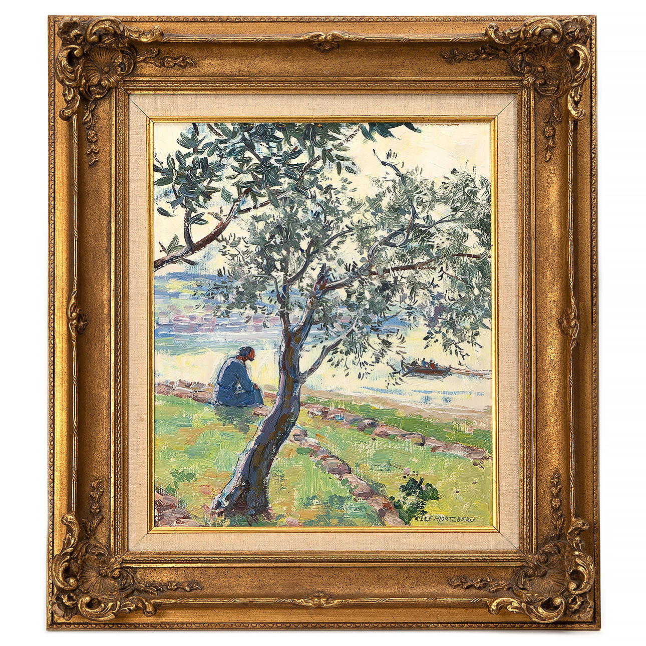 OLLE HJORTZBERG. Oil on panel, signed.