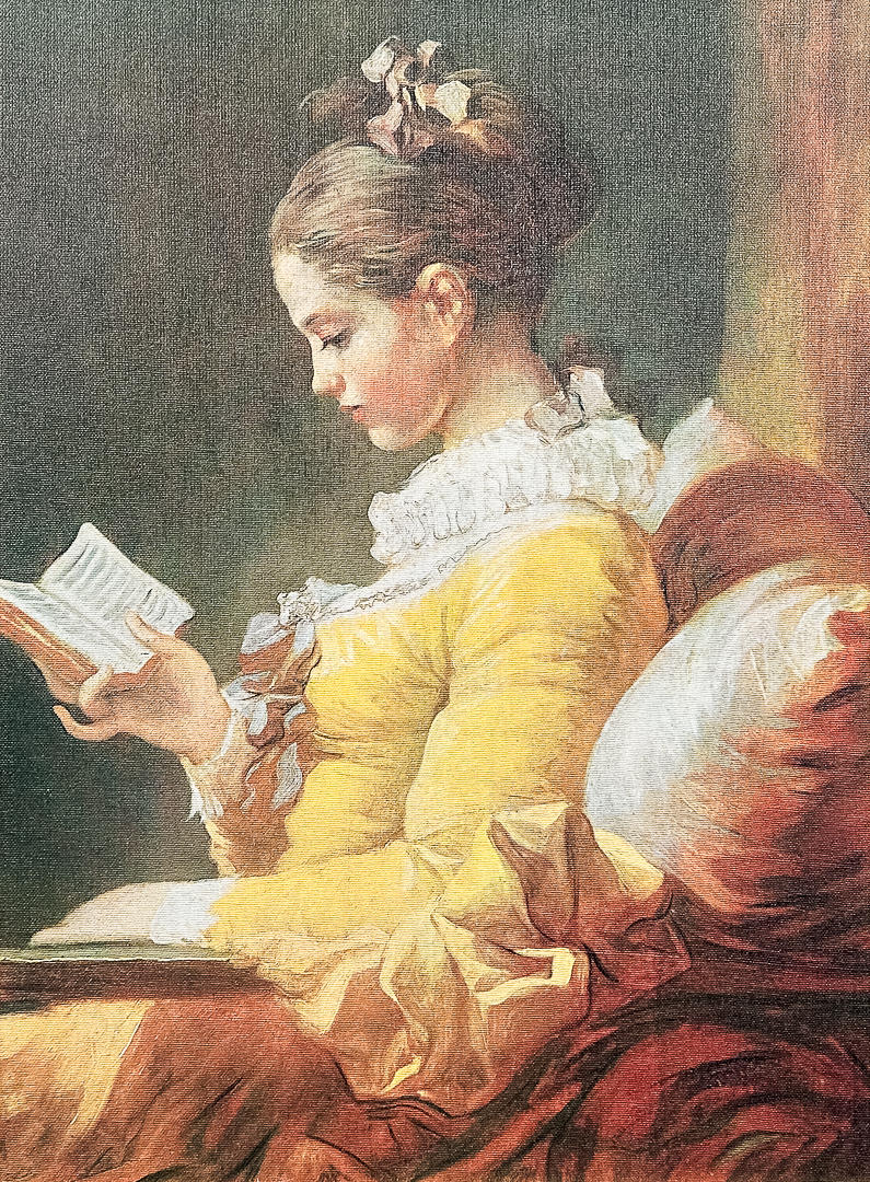 UKENDT KUNSTNER, OLIETRYK PÅ LÆRRED, REPLIKA, „La Liseuse“.