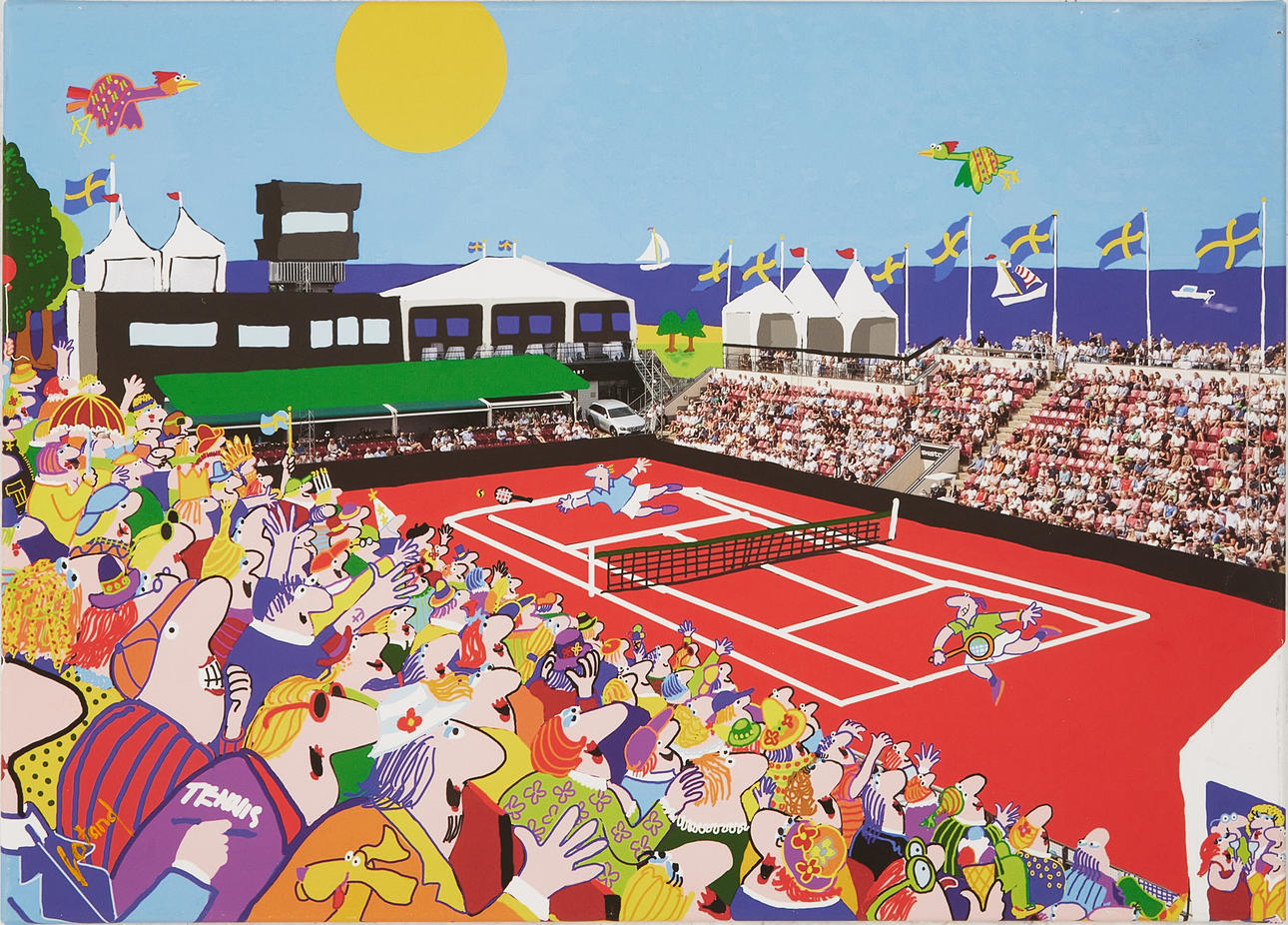 JOHAN LOTAND. “Båstad Centercourt”, graphic print, signed, edition 2/2.