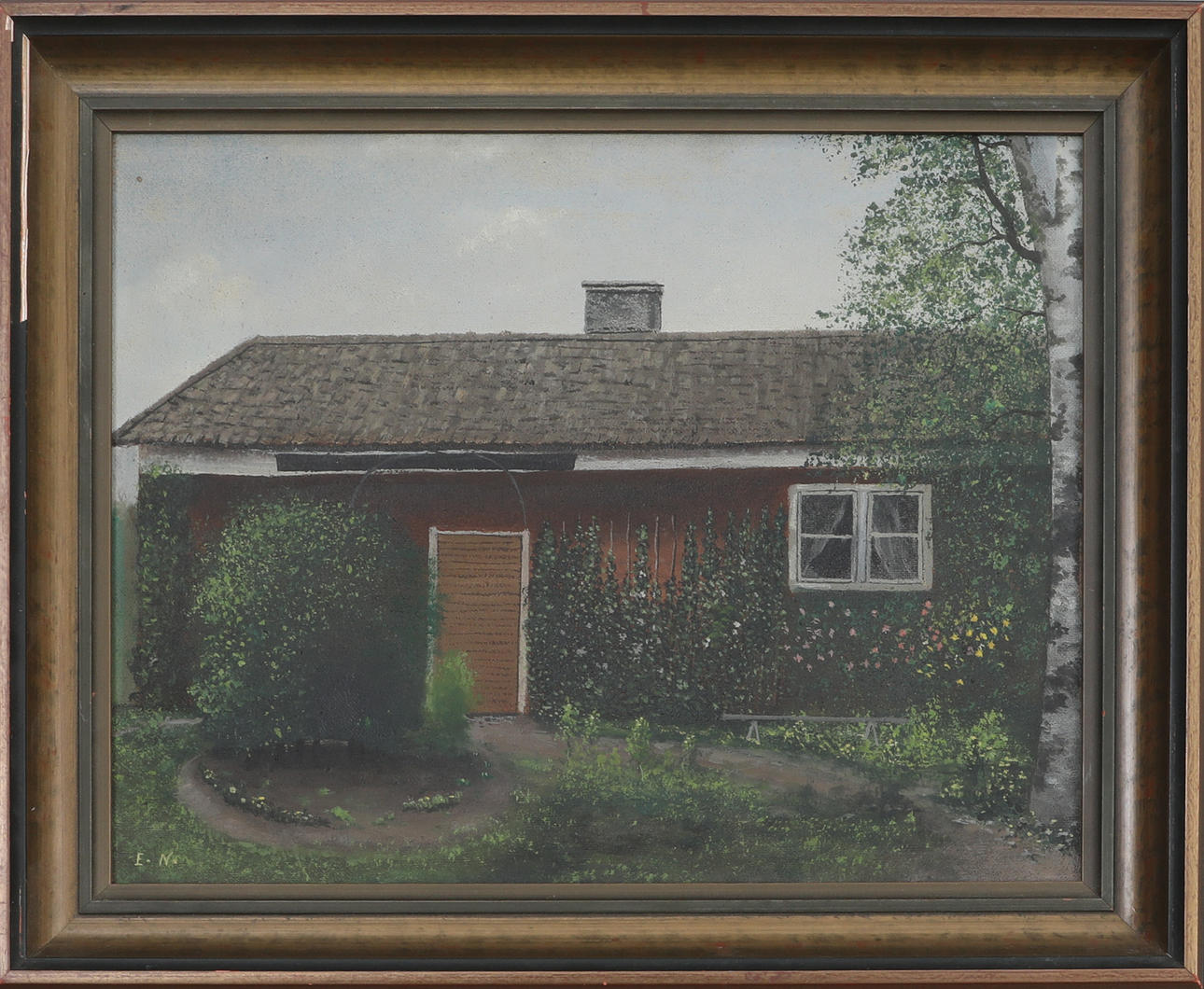 OIDENTIFIERAD KONSTNÄR. oil on canvas, signed E.N.