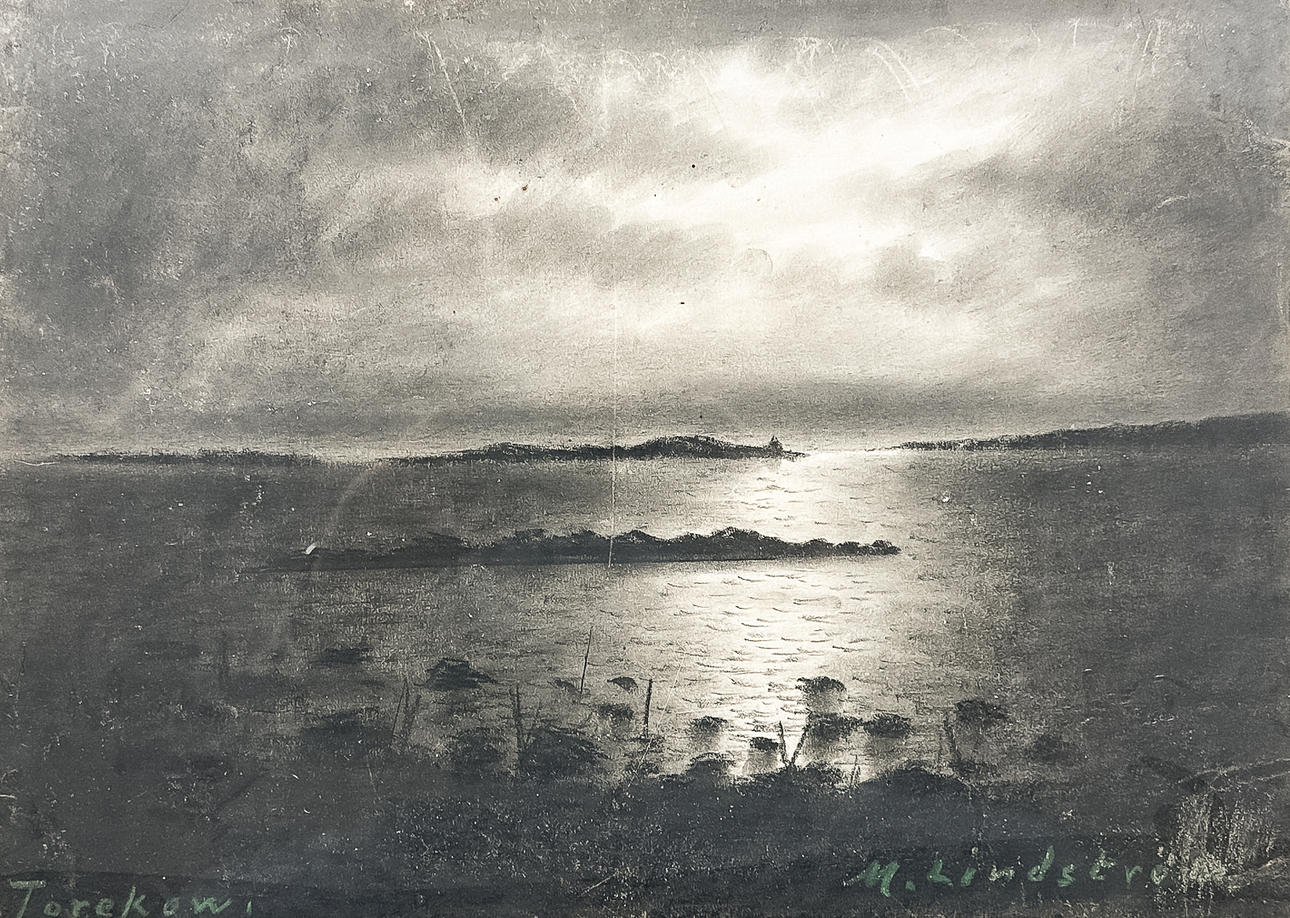 Unknown artist, CHARCOAL DRAWING, “Torekowi”, first half of the 20th century, Signed.