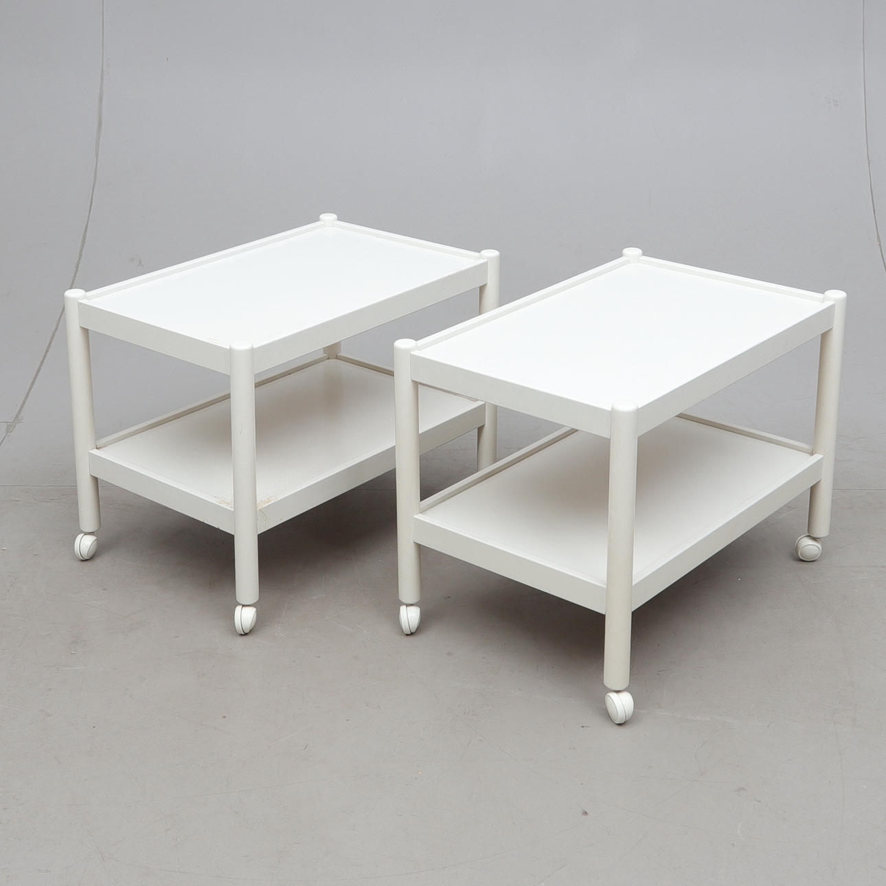 KARIN MOBRING. 2 serving trolley/side tables, “Novita”, Ikea, 1970s.