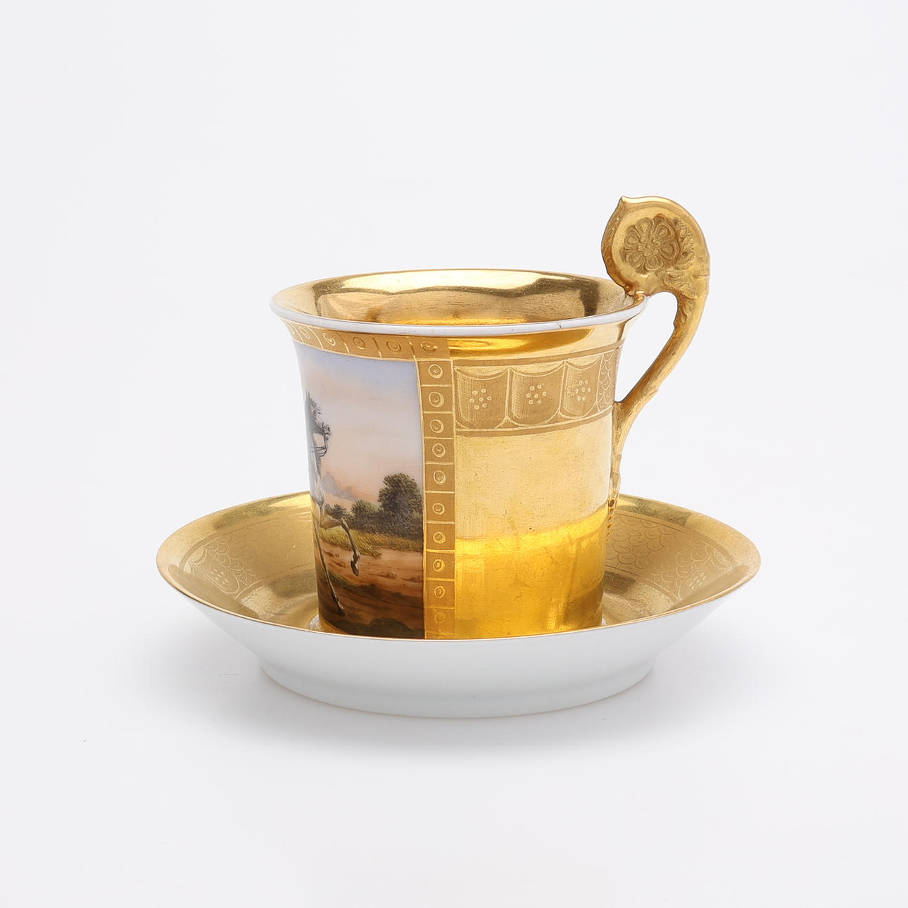 KAFFEKOPP MED FAT, EMPIRE. Keramik & Porslin - Europeiskt - Auctionet