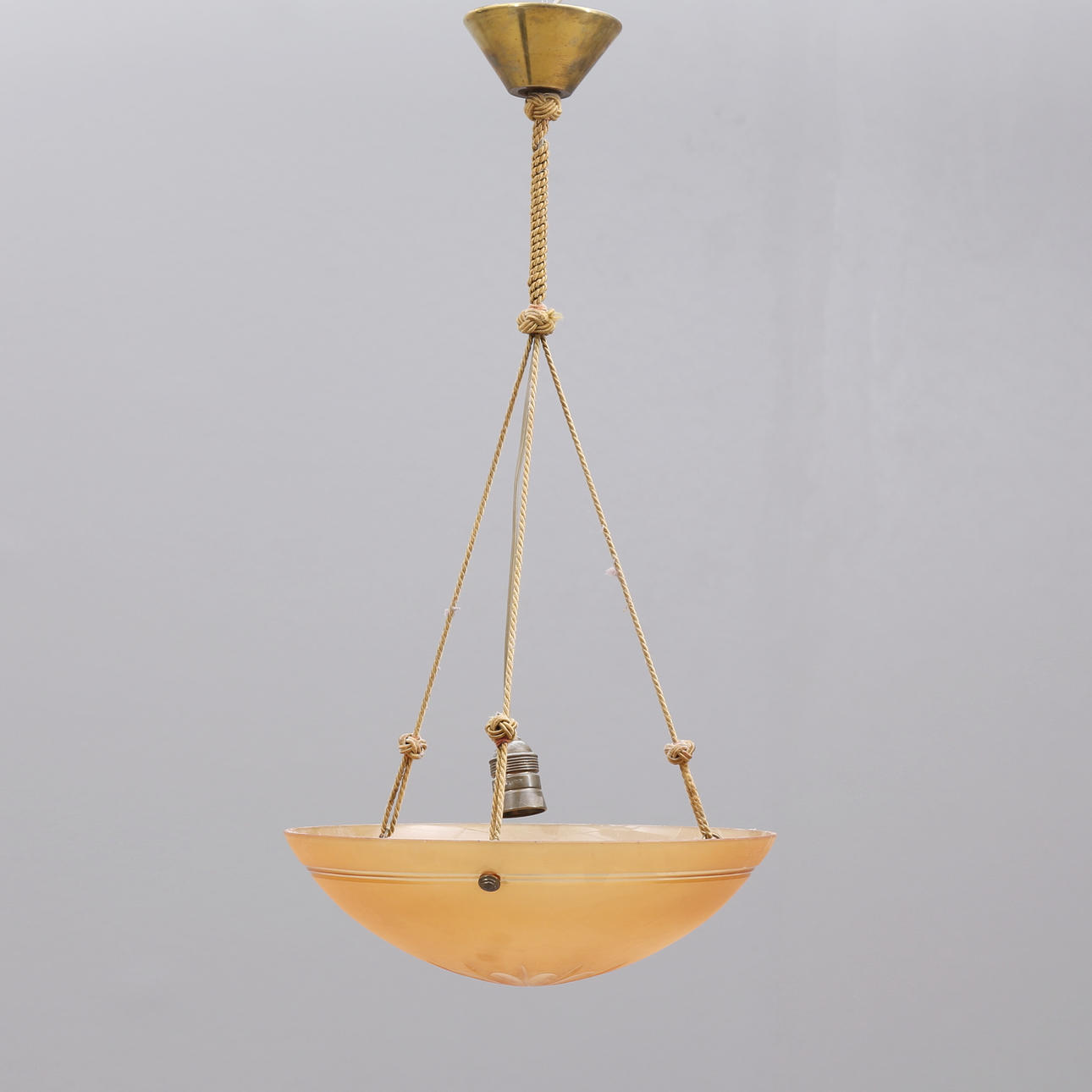 A 20th century tinted glass ceiling plafond.