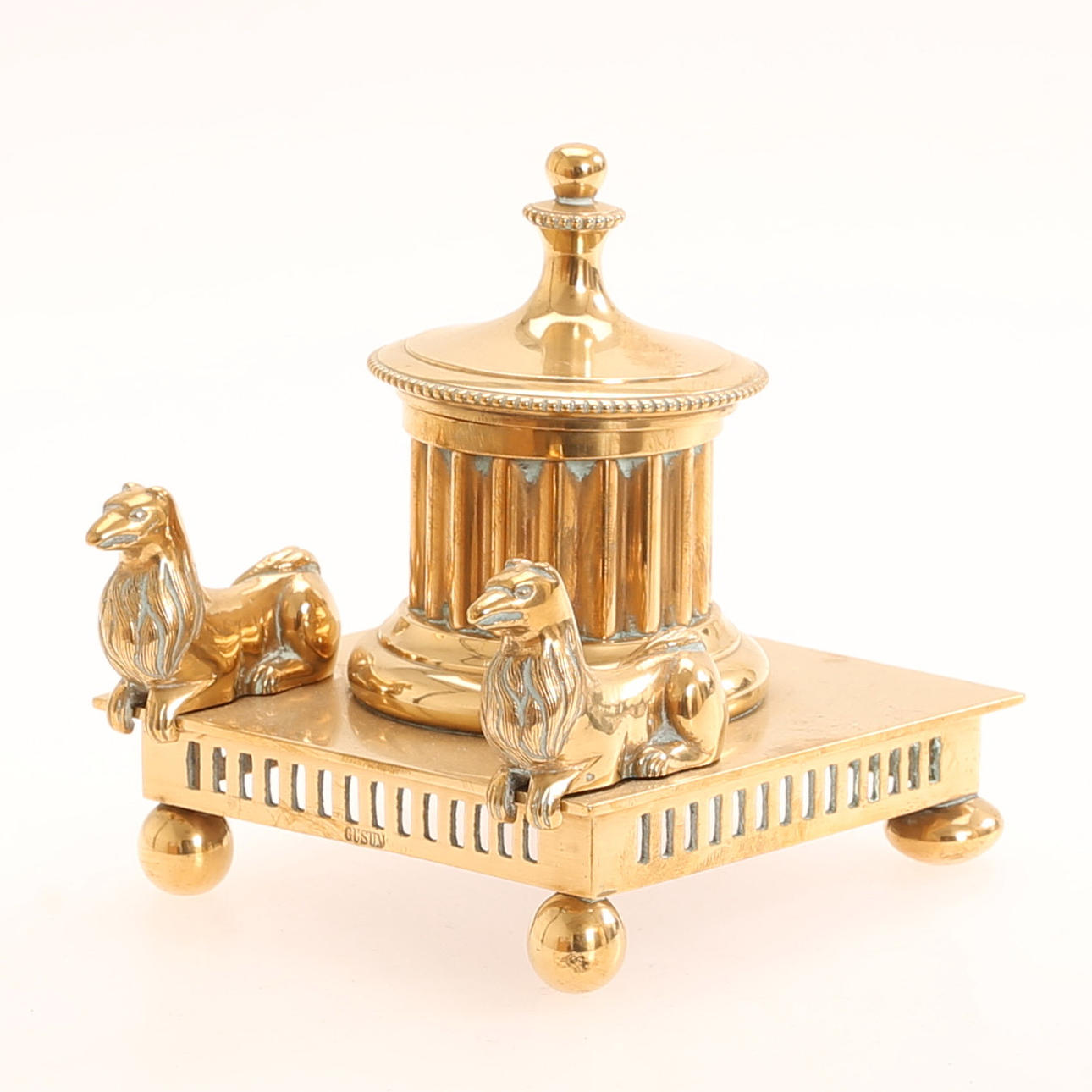 INK STAND, brass, Gusums Bruk.