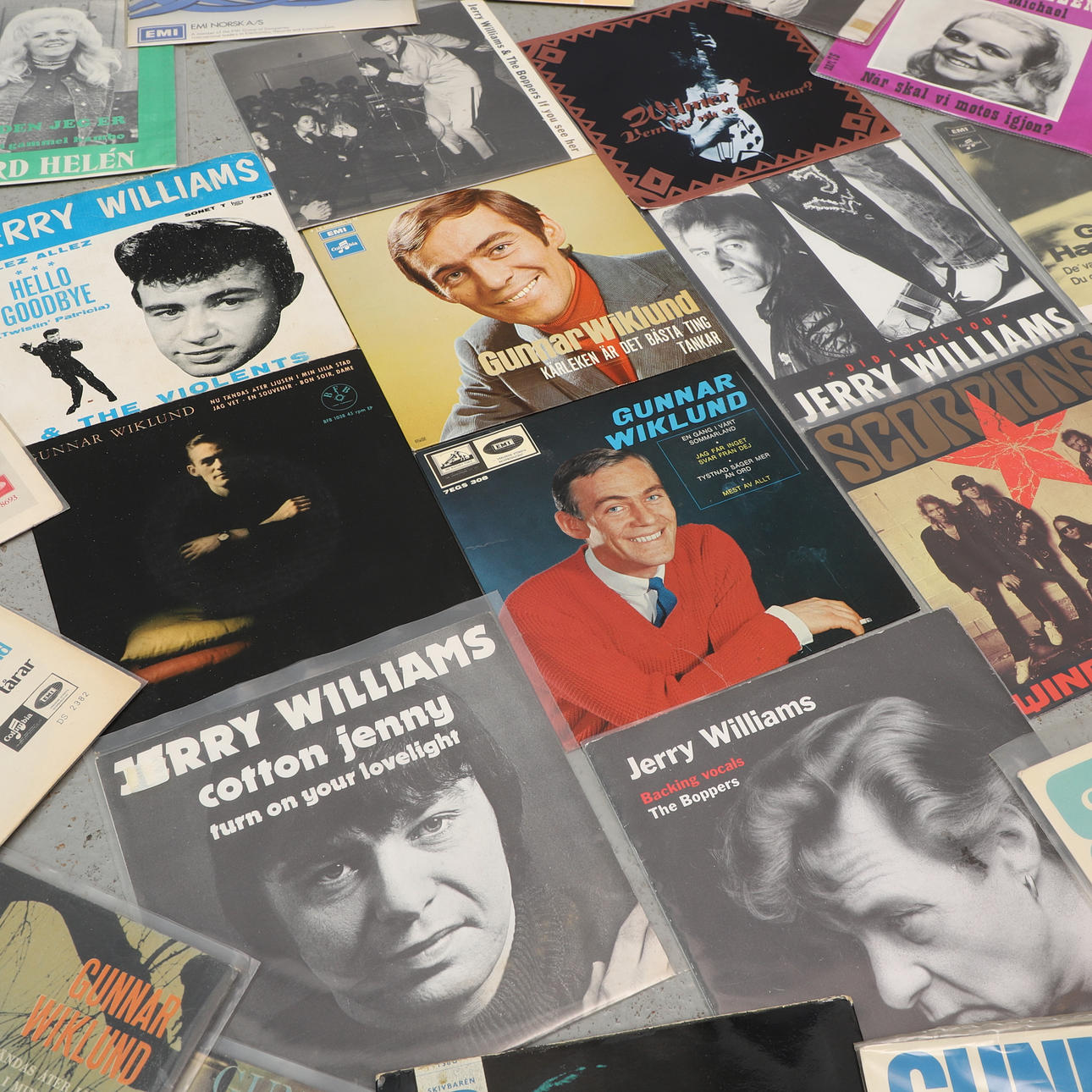 VINYL RECORDS, singles, mainly Gunnar Wiklund.