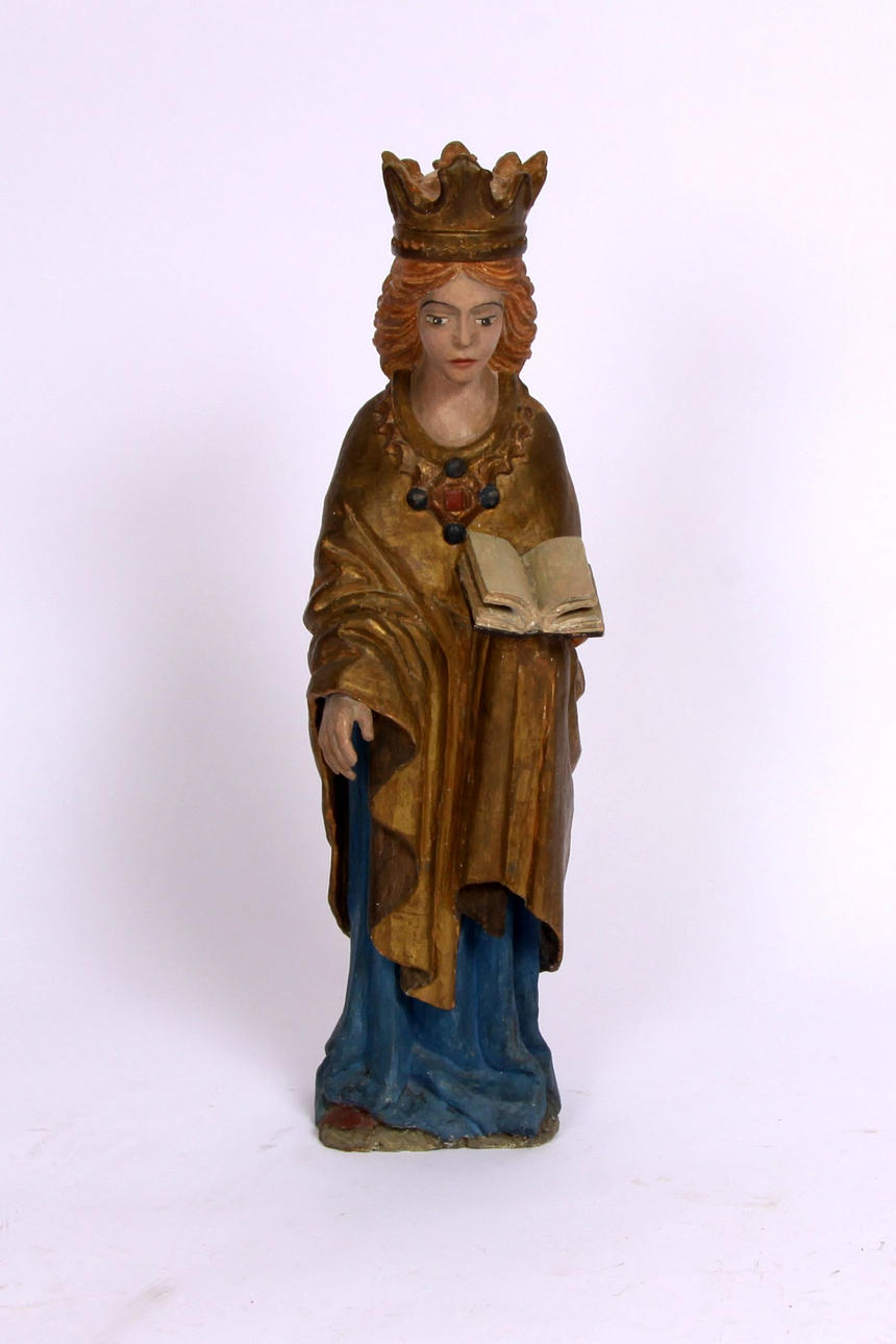 KYRKOSKULPTUR, snidat och bemålat trä.