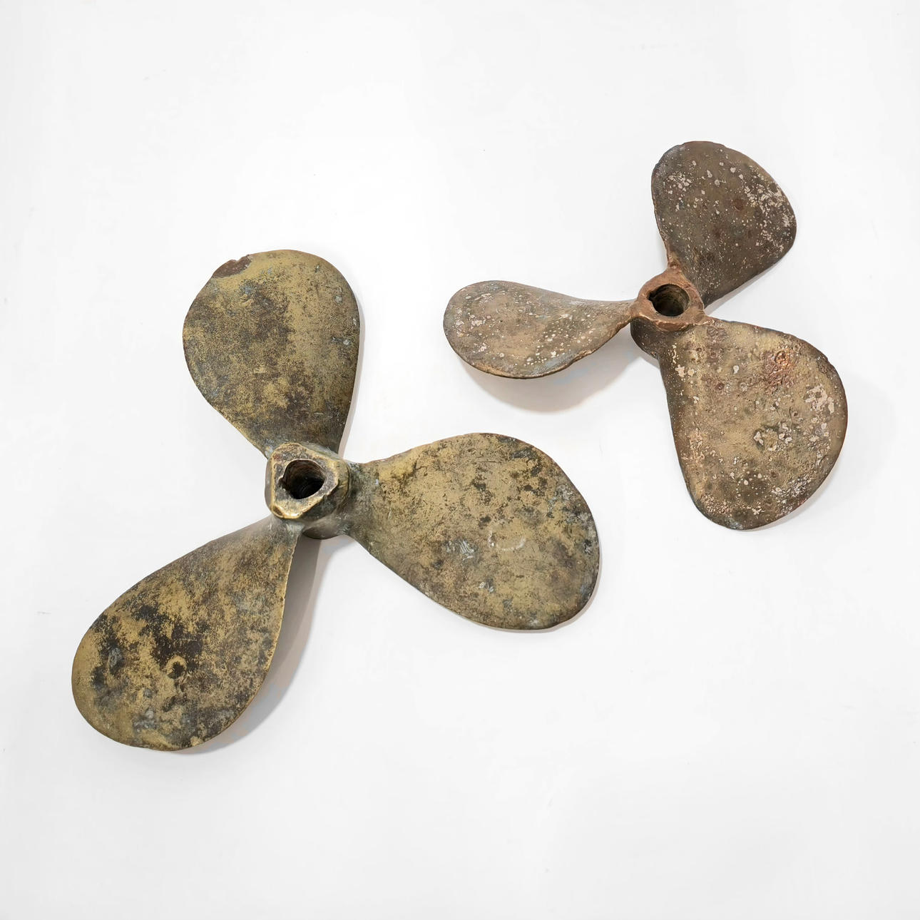 TWO BRONZE PROPELLERS.