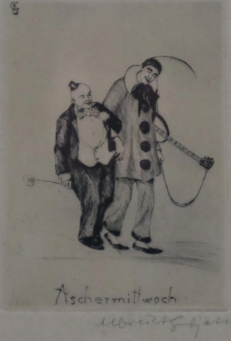 GUTJAHR, ALBRECHT. - “Aschermittwoch”, etching, signed by hand.