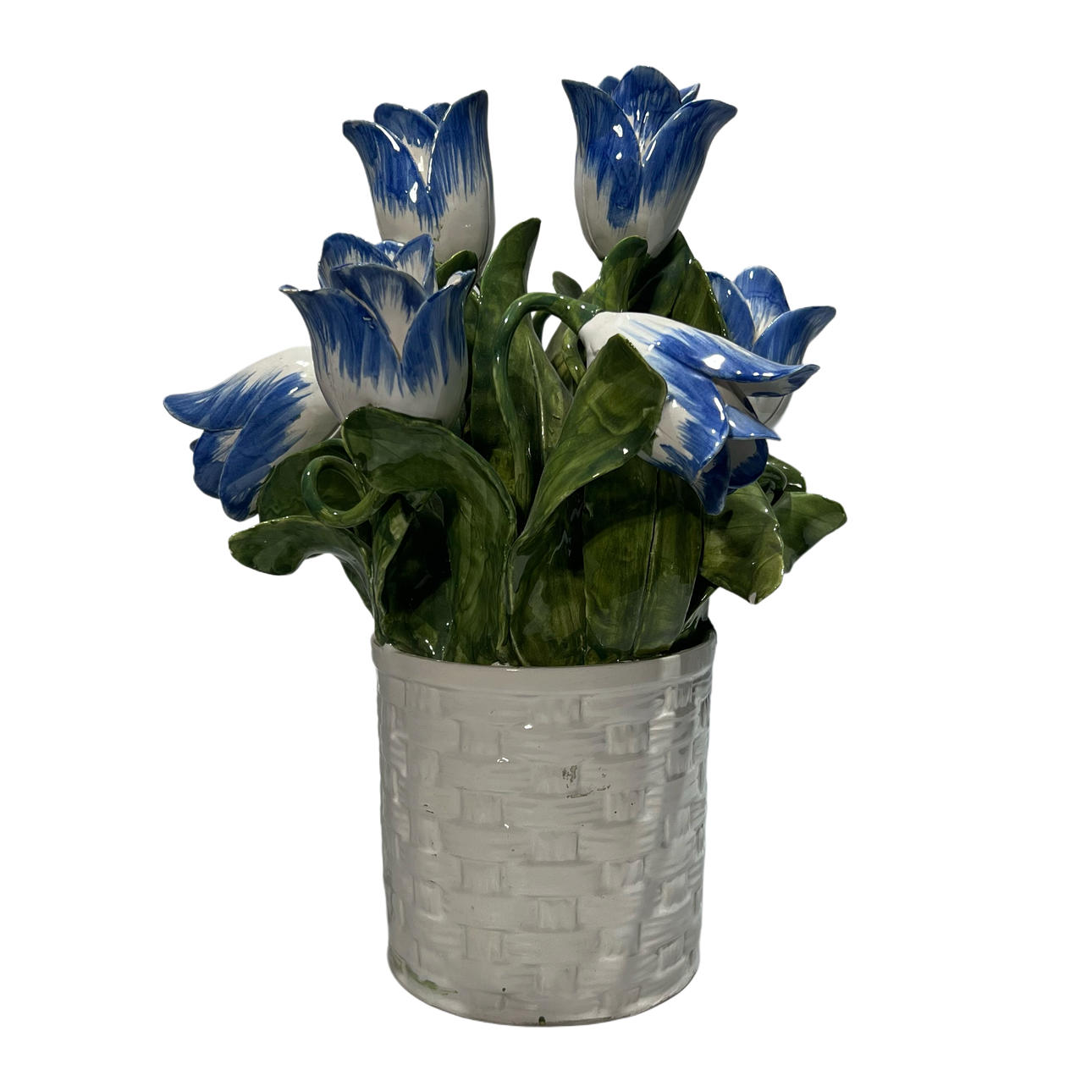 Large glazed ceramic flower vase.