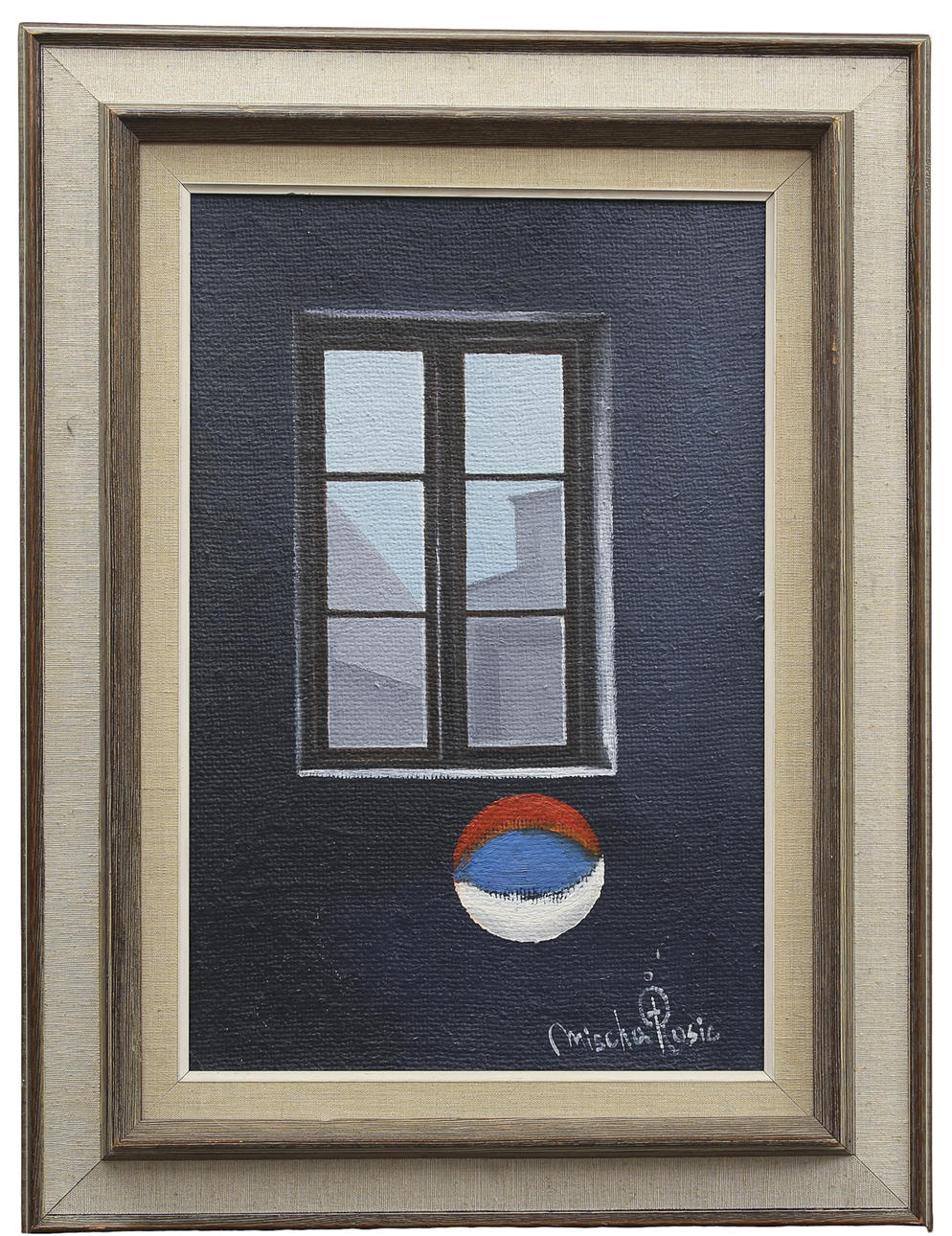 MISCHA ROSIC. Oil on canvas, view through window, signed.