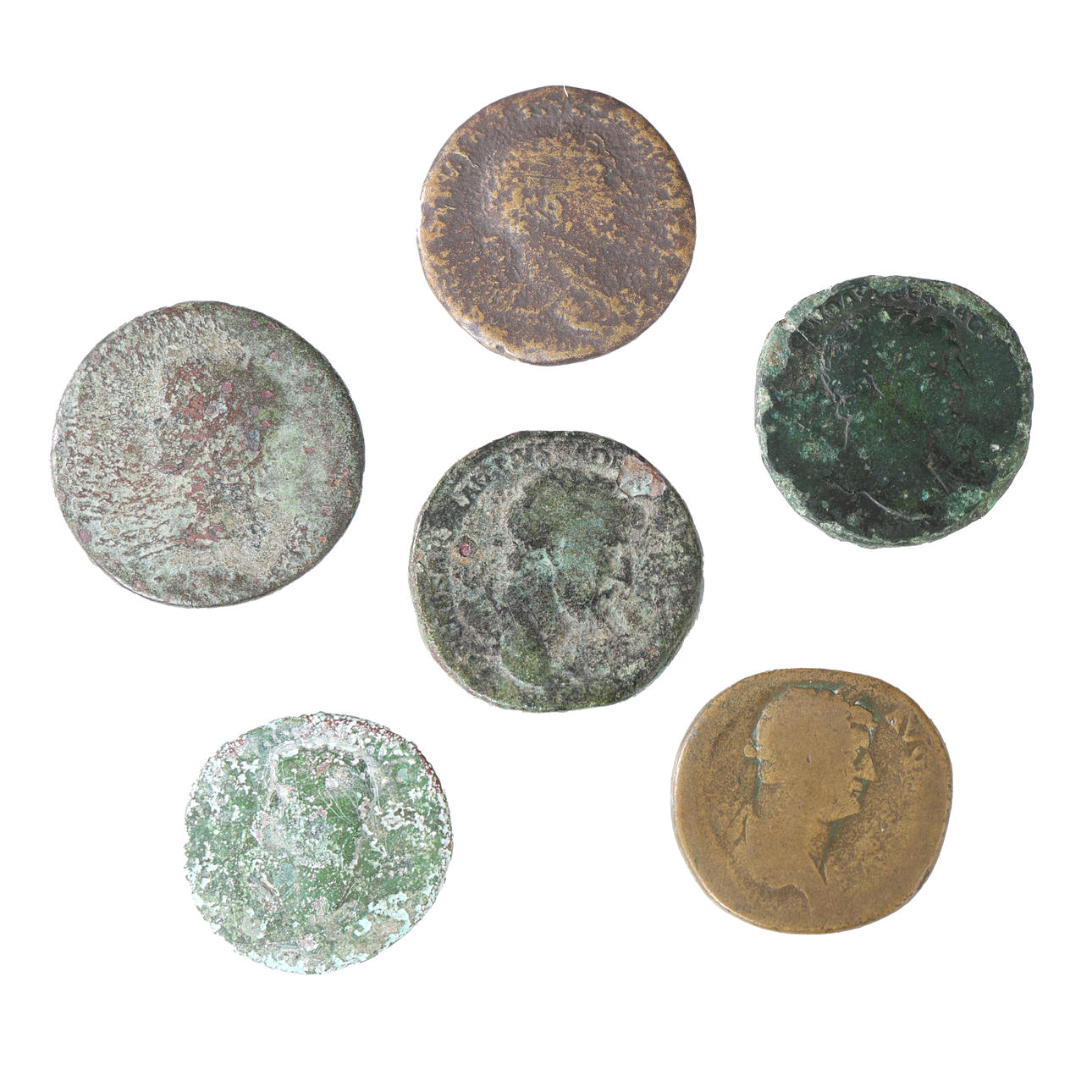 SECHS MÜNZEN DES RÖMISCHEN REICHES (6).