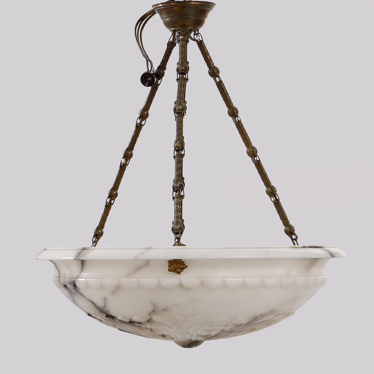 A 20th-century alabaster ceiling lamp.