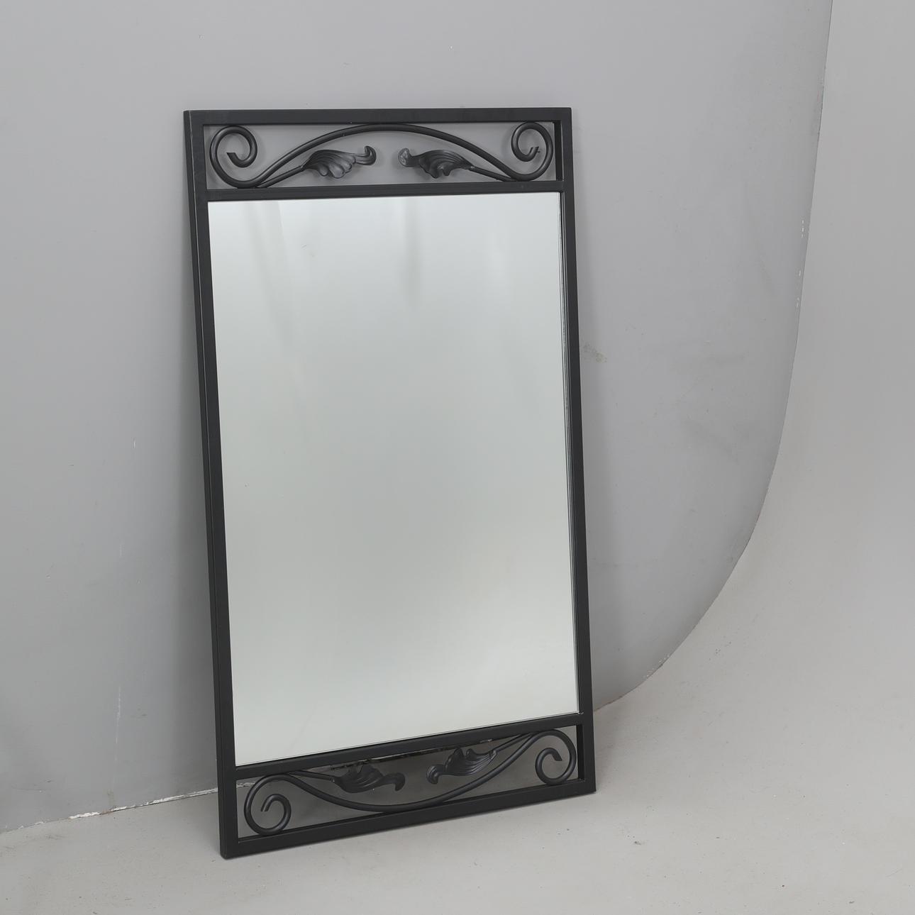 MIRROR with wrought iron frame.