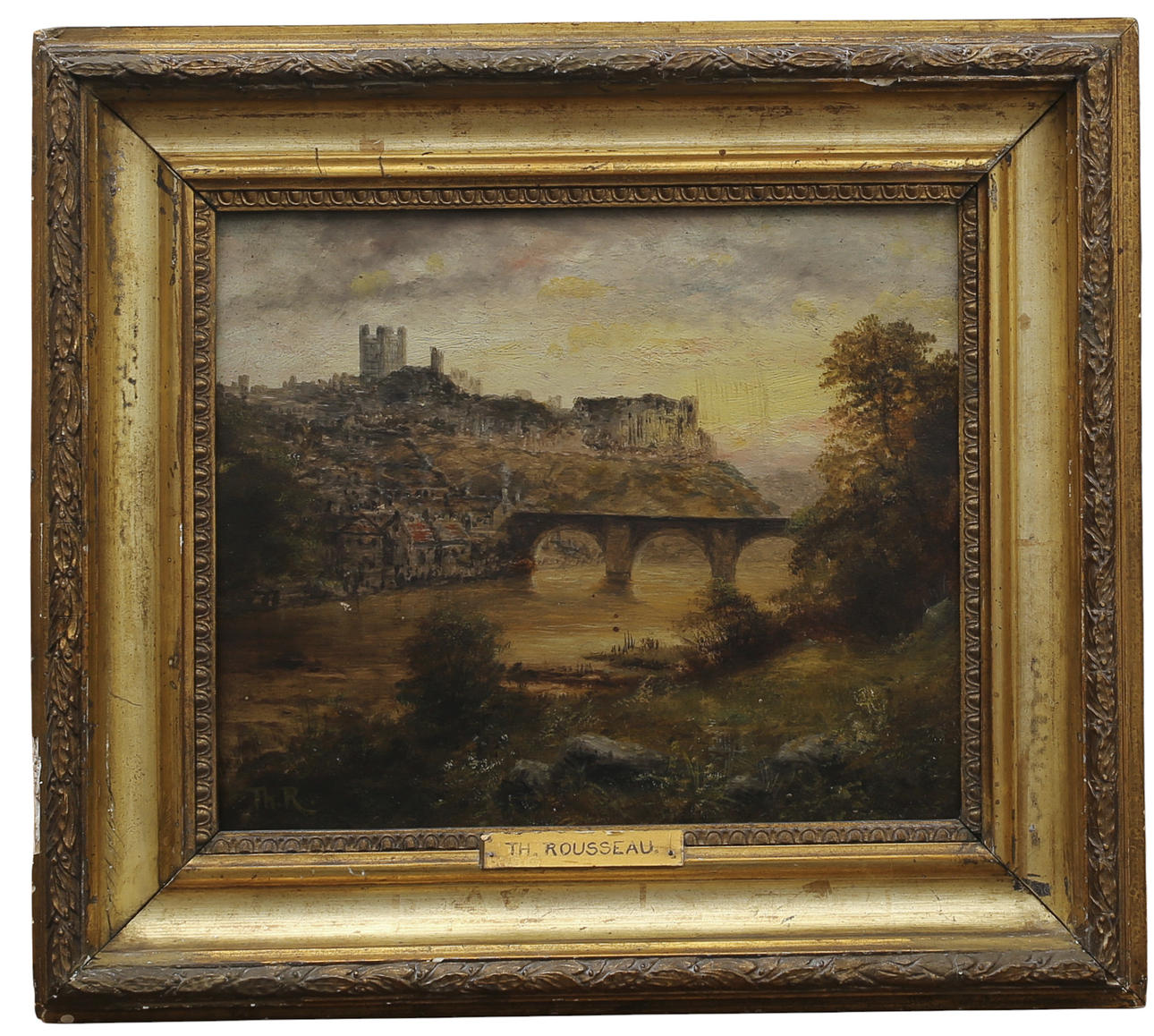 THÉODORE ROUSSEAU (1812-1867), olja på pannå, signerad Th. R ...