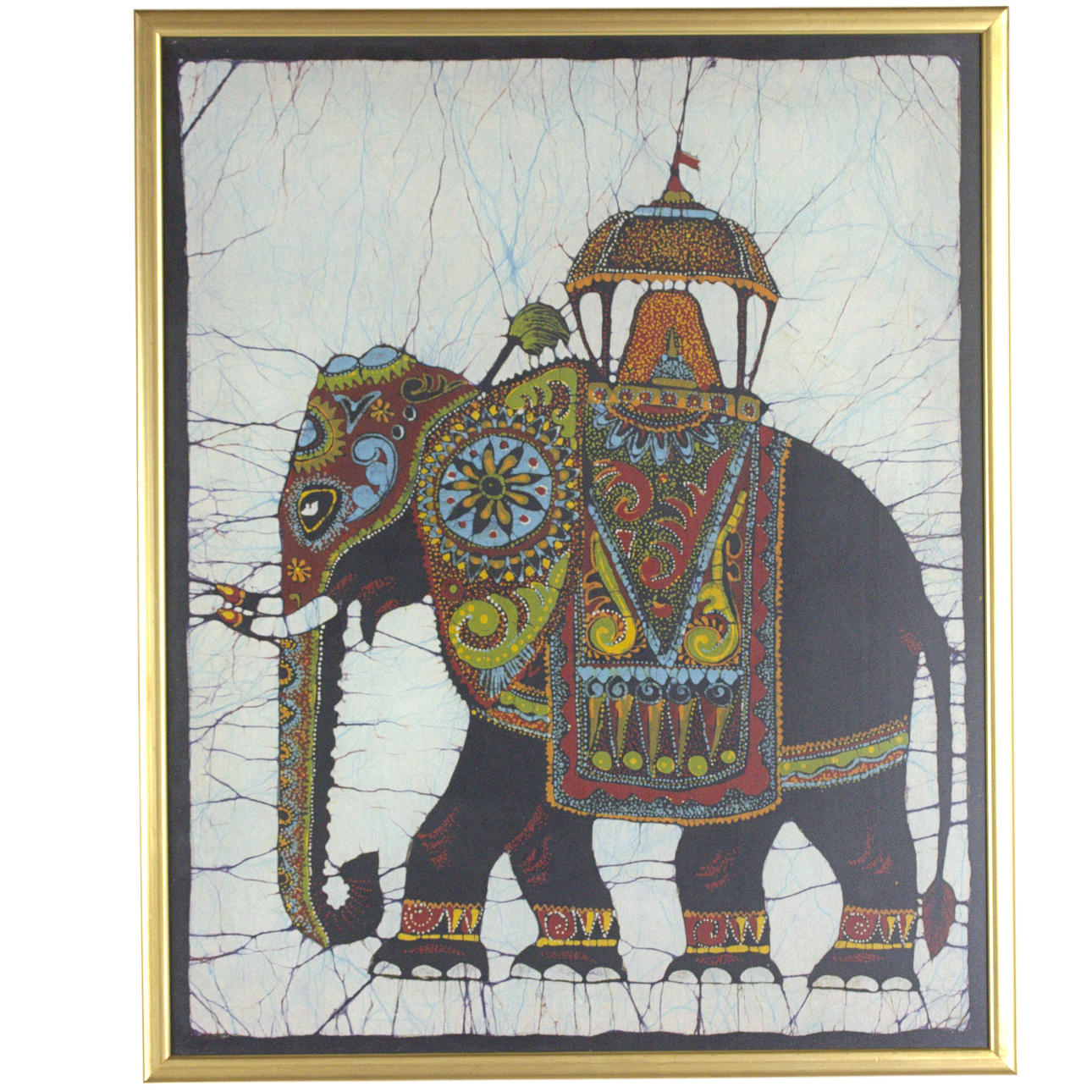 OIDENTIFIERAD KONSTNÄR. Batik print, elephant, probably India.