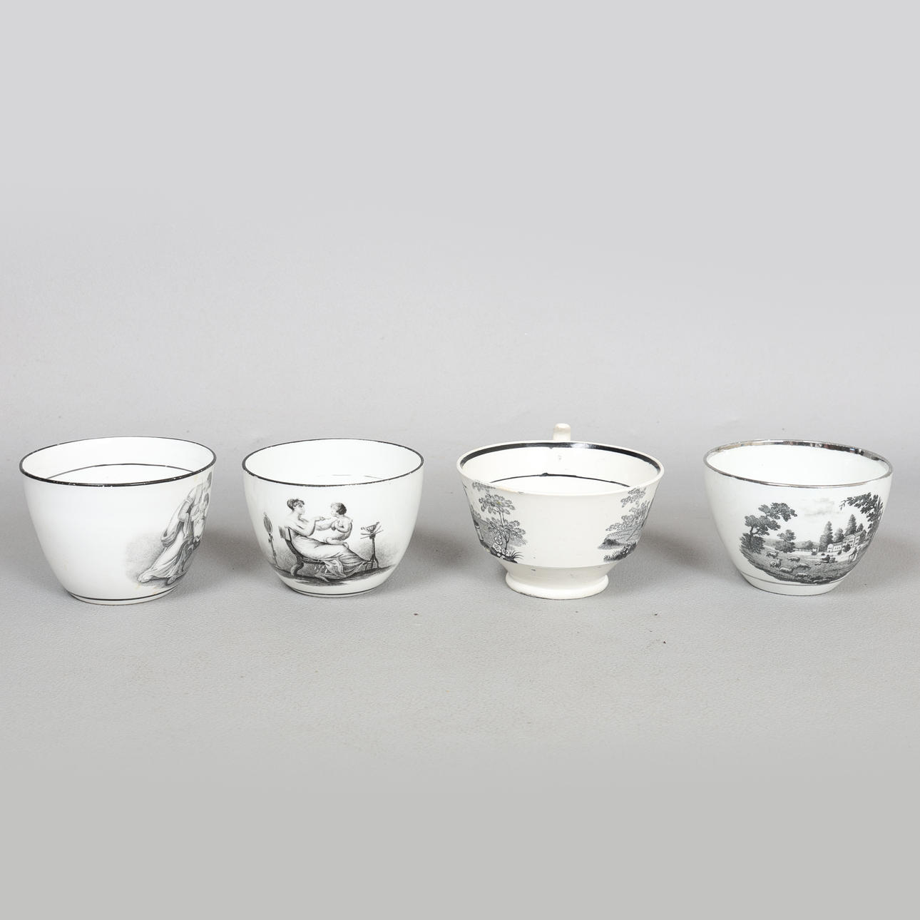 FIRE SORTE OG HVIDE TRANSFERKOPPER FRA 1800-TALLET (4).