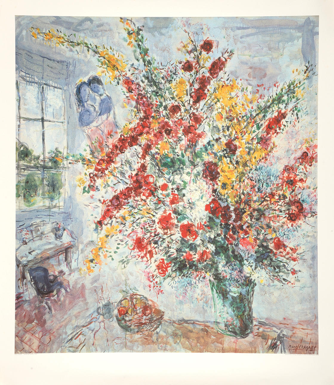 MARC CHAGALL. EFTER. Strauss vid fönstret, 1969. (bouquet de genets et pommes frites).