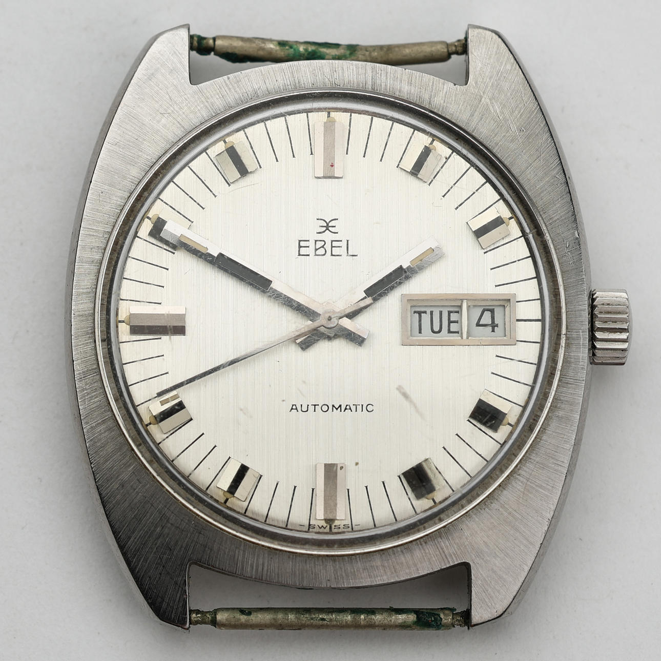 EBEL, wristwatch, steel, automatic assignment, date, 1960/70s.