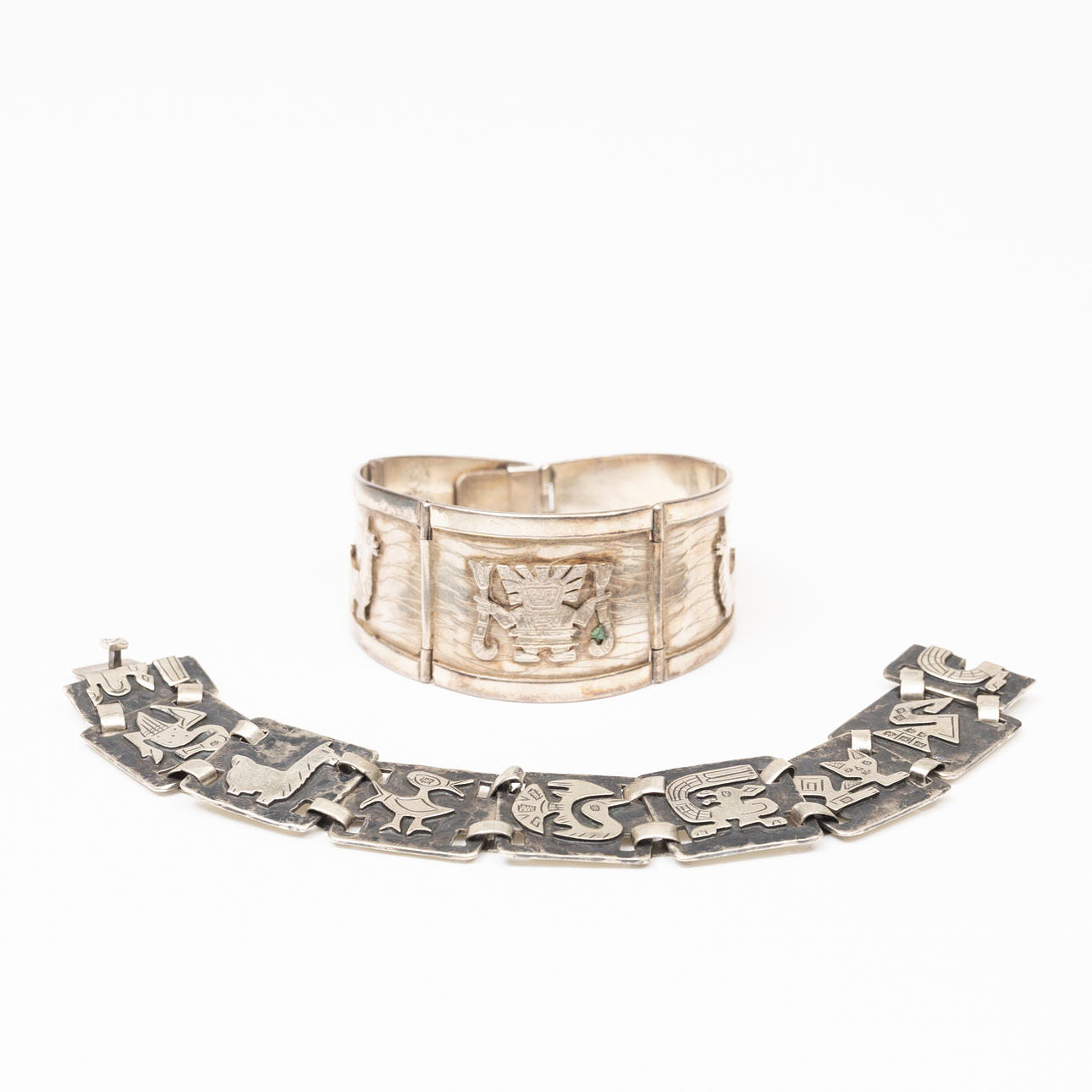 Bracelet, 2 pcs, Sterling silver, Mexico.