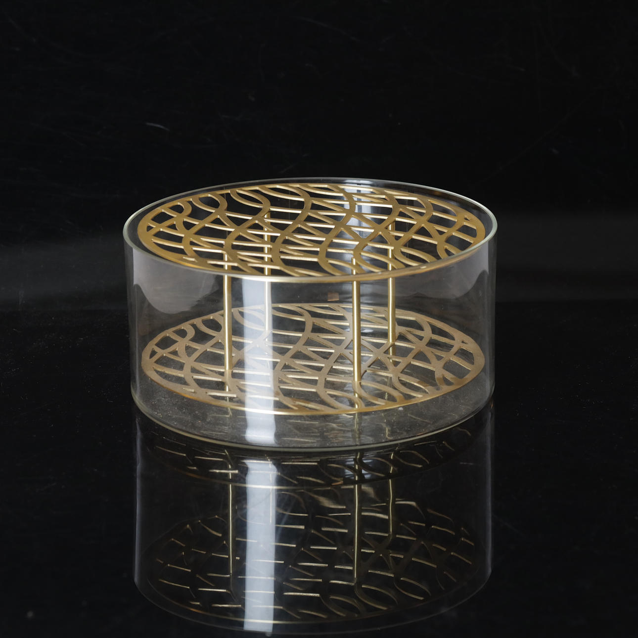 EVA MAALAA. Maljakko, ”Meadow”, lasi messinkiinsertillä, Klong.