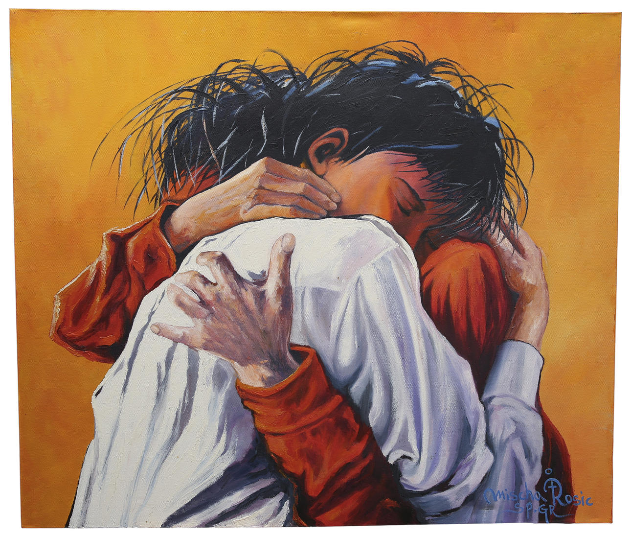 MISCHA ROSIC. Oil on canvas, solace, signed.