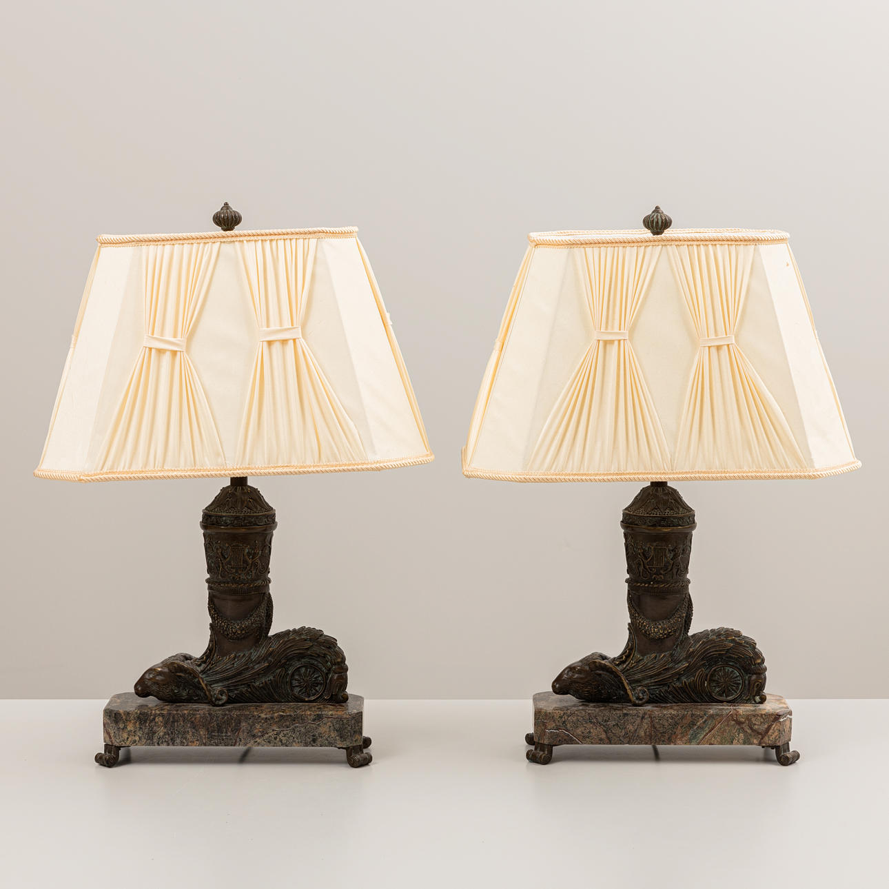 Table lamps, a pair, empire style.