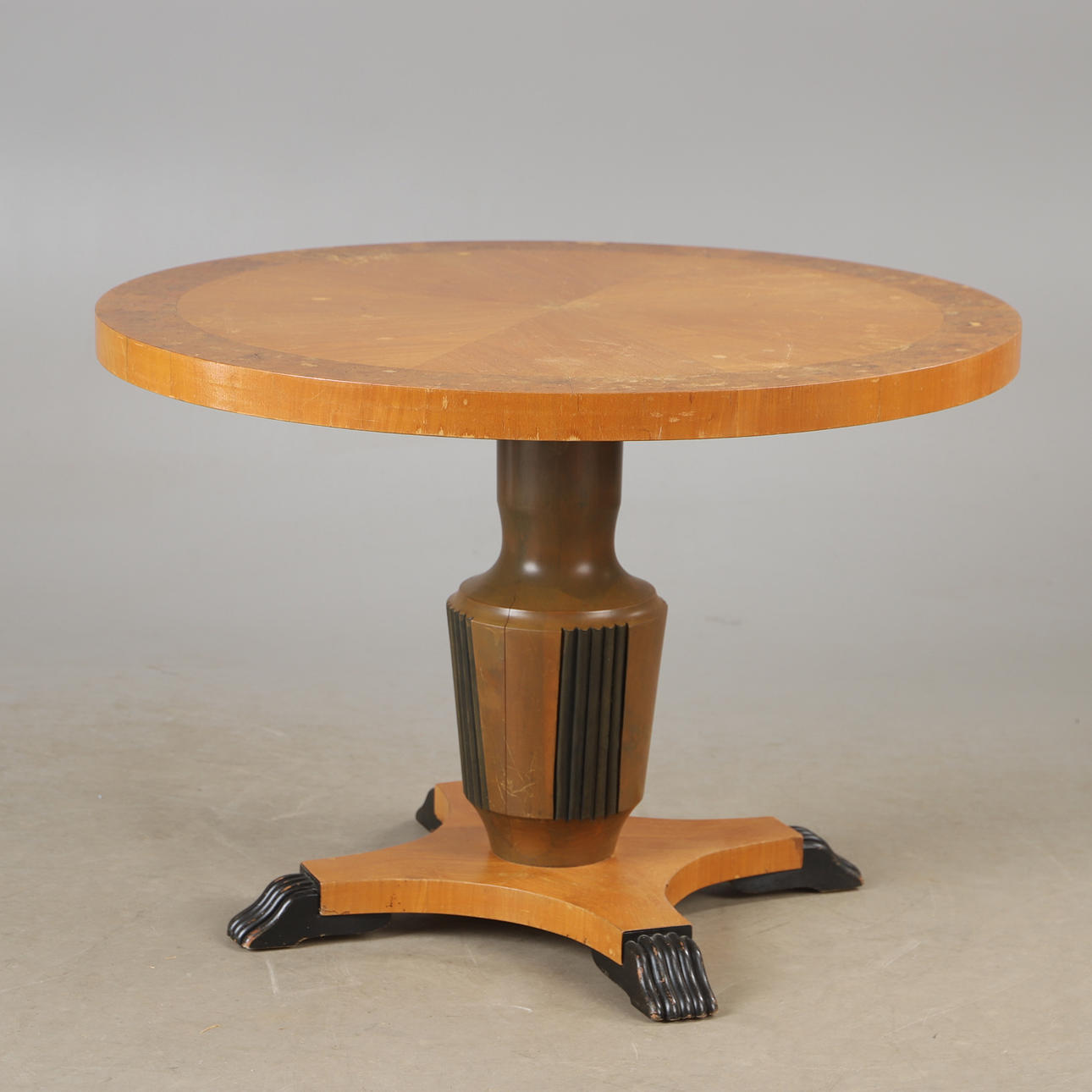 A coffee table, elm and root, 1930s/40s.