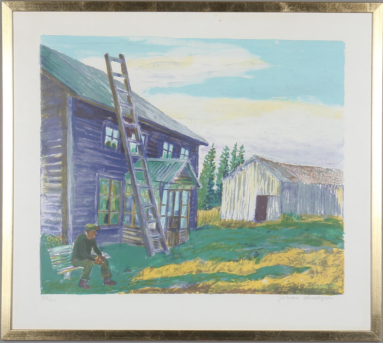 JOHAN LUNDGREN. Färlitografier, 2 st, signerade samt numrerade.