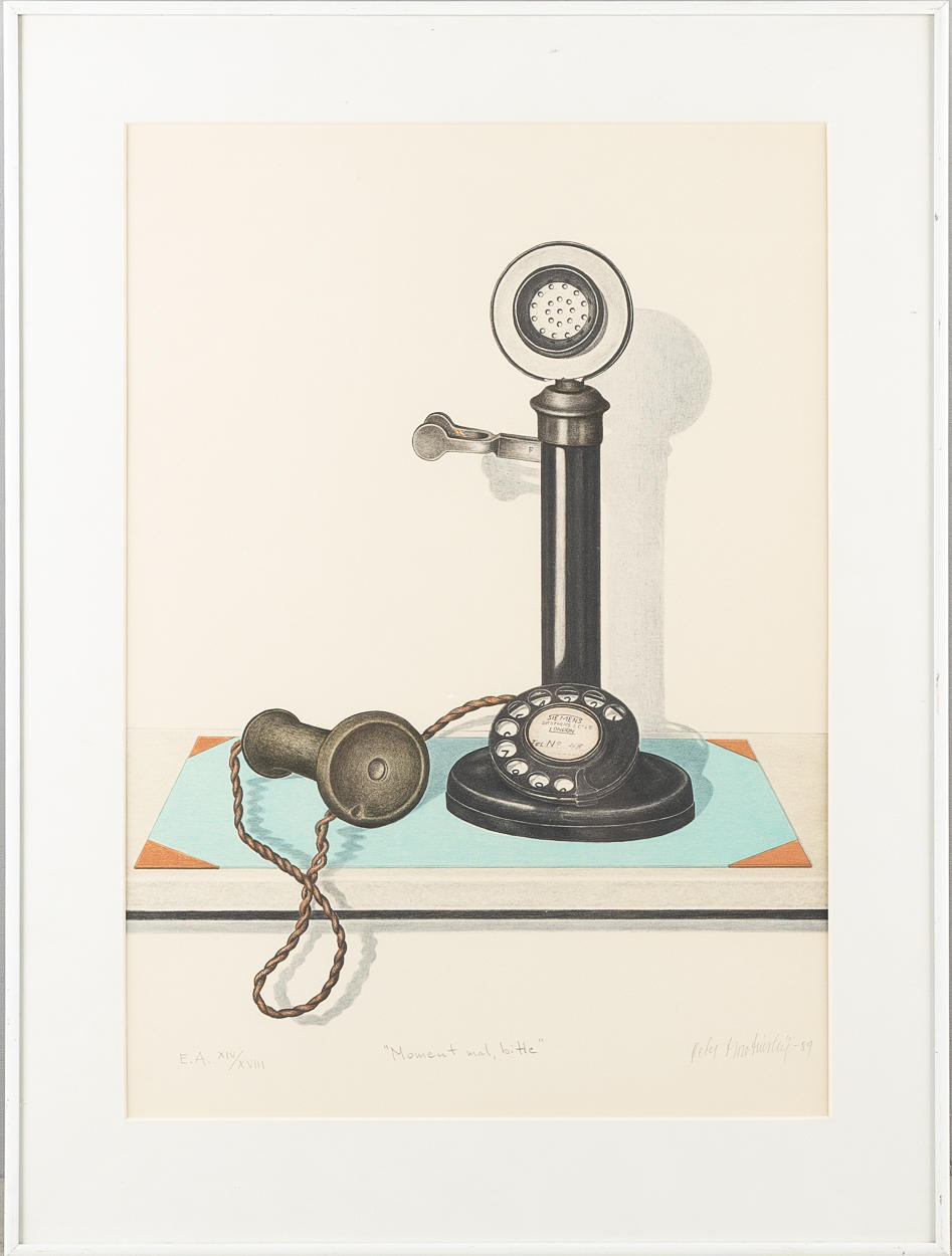 PETER BOROTINSKIJ. Lithograph, “Moment mal, bitte”, signed and dated 1989.