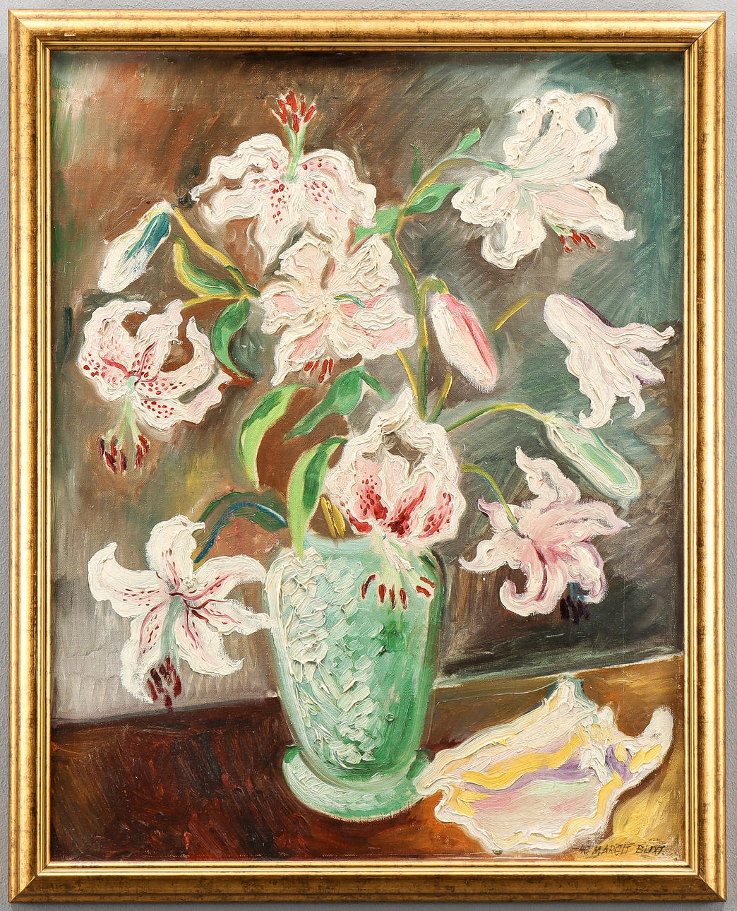 MARGIT BLIXT-BJÄRUP. Bodegón floral.