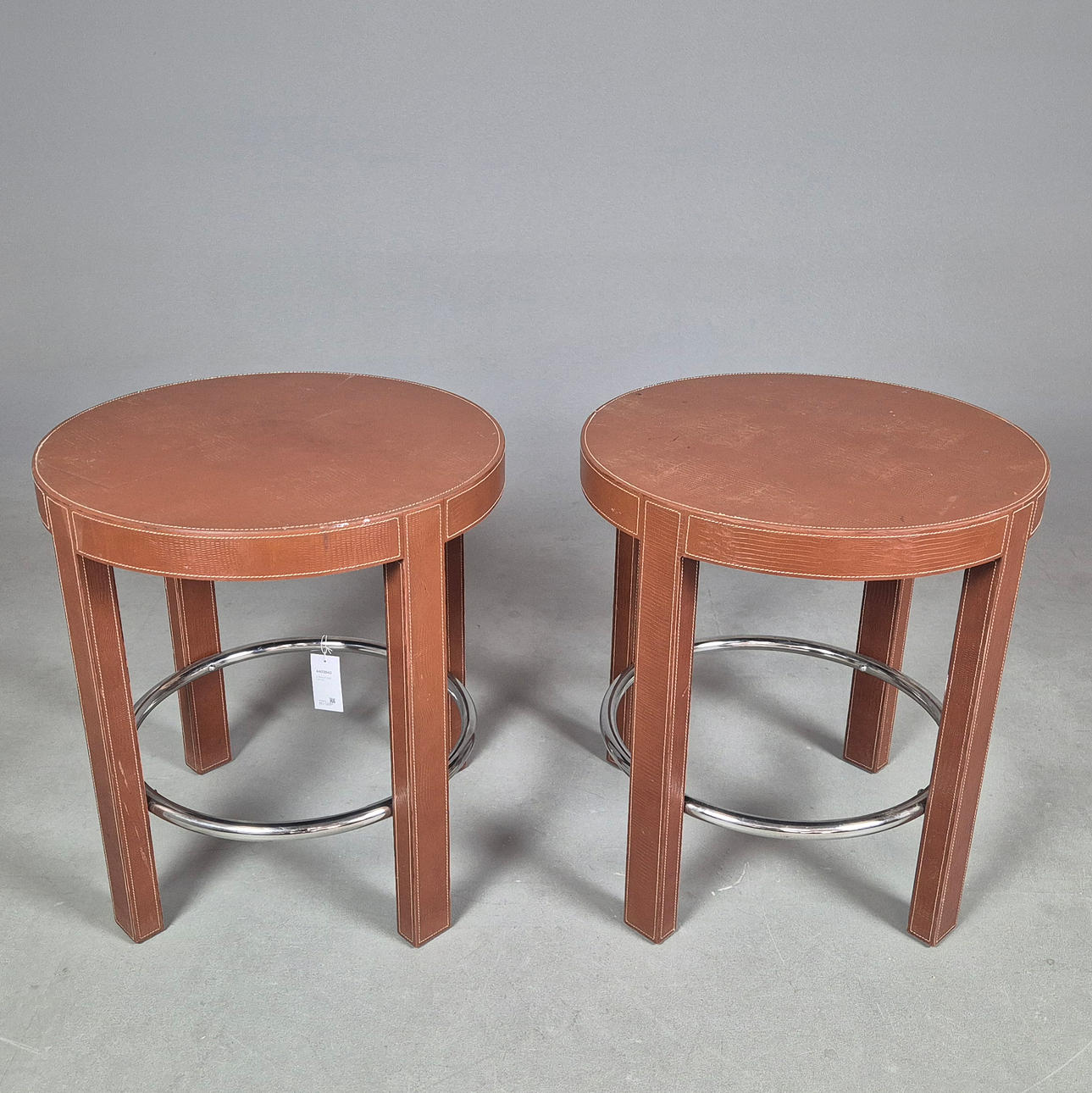 A PAIR OF SIDE TABLES.