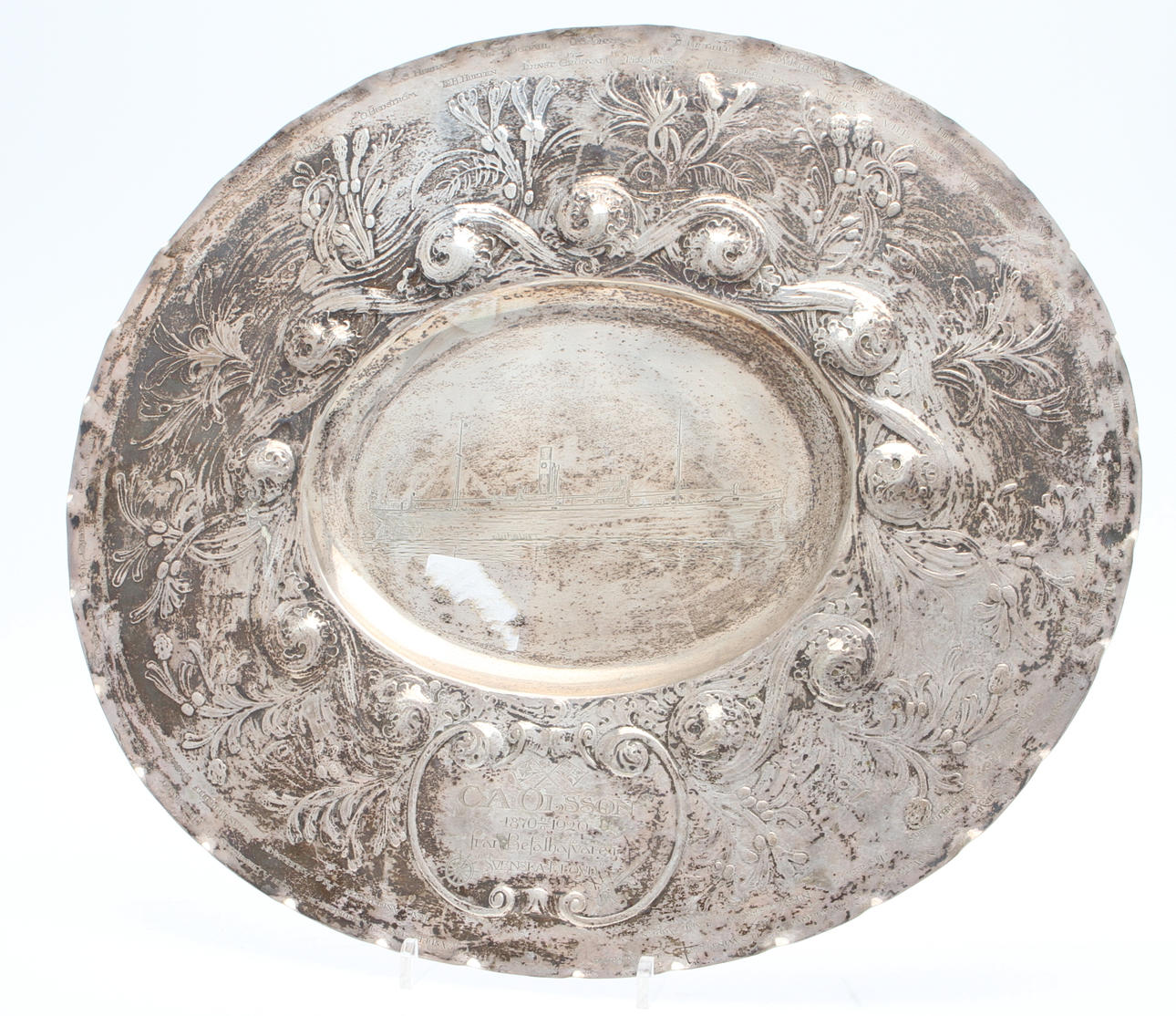 PRESENTERFAT, silver, Karl Andersson, 1919, ca 1100 gram.